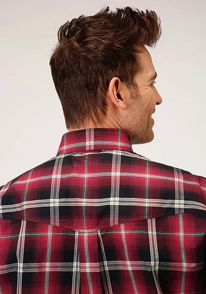 Image of Roper 1228 Saddle Plaid (Red) - Men's Western Shirt