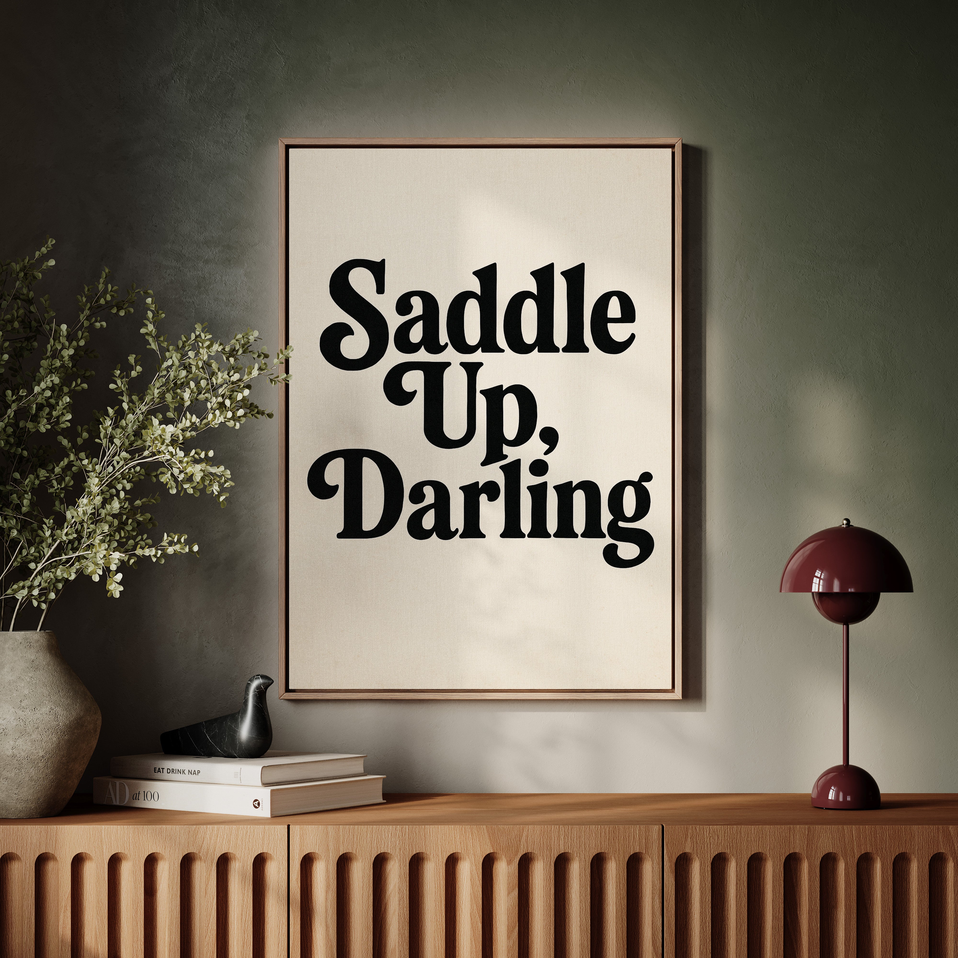 Image of Saddle Up Darling Western Typography Print