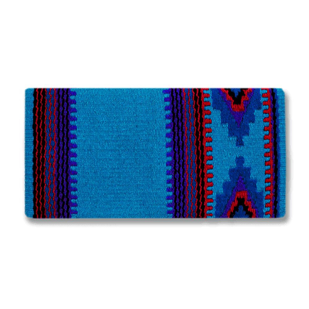 Image of 1461-1 36inx34in Firecracker Saddle Blanket TURQ BLUE