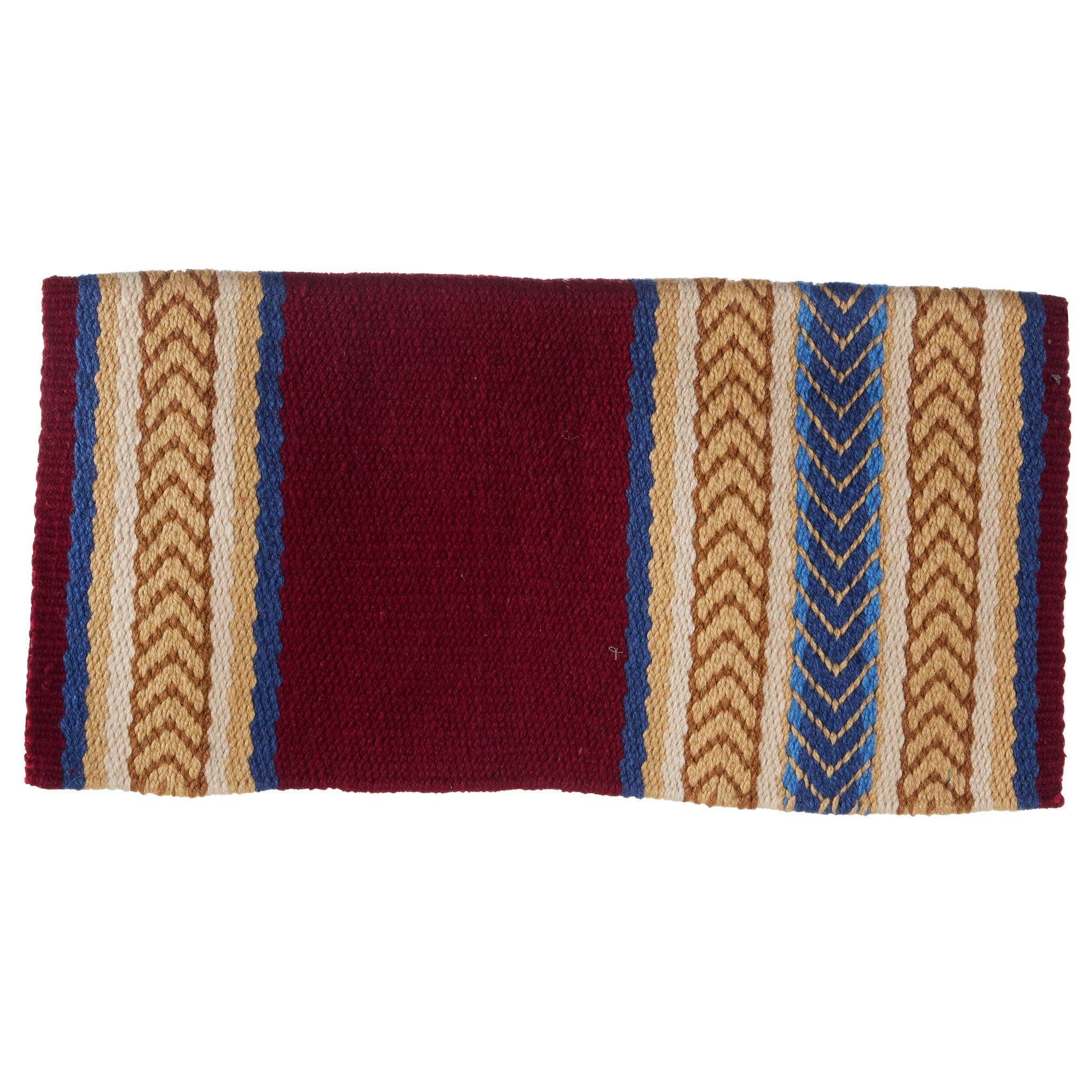 Image of 1425-7 Iron Horse 36x34 New Zealand Wool Saddle Blanket MULTI