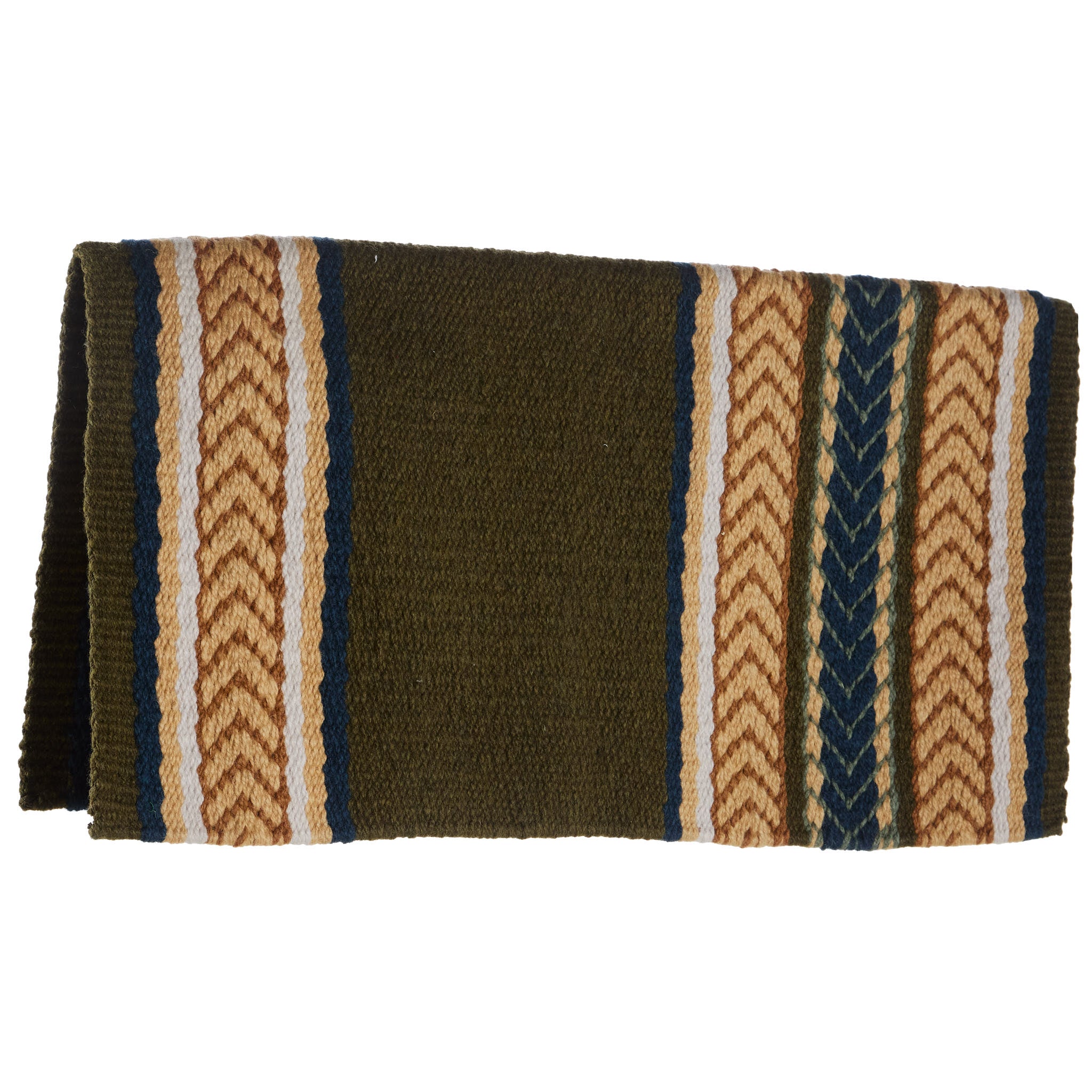 Image of 1425-9 Iron Horse 36x34 New Zealand Wool Saddle Blanket MULTI