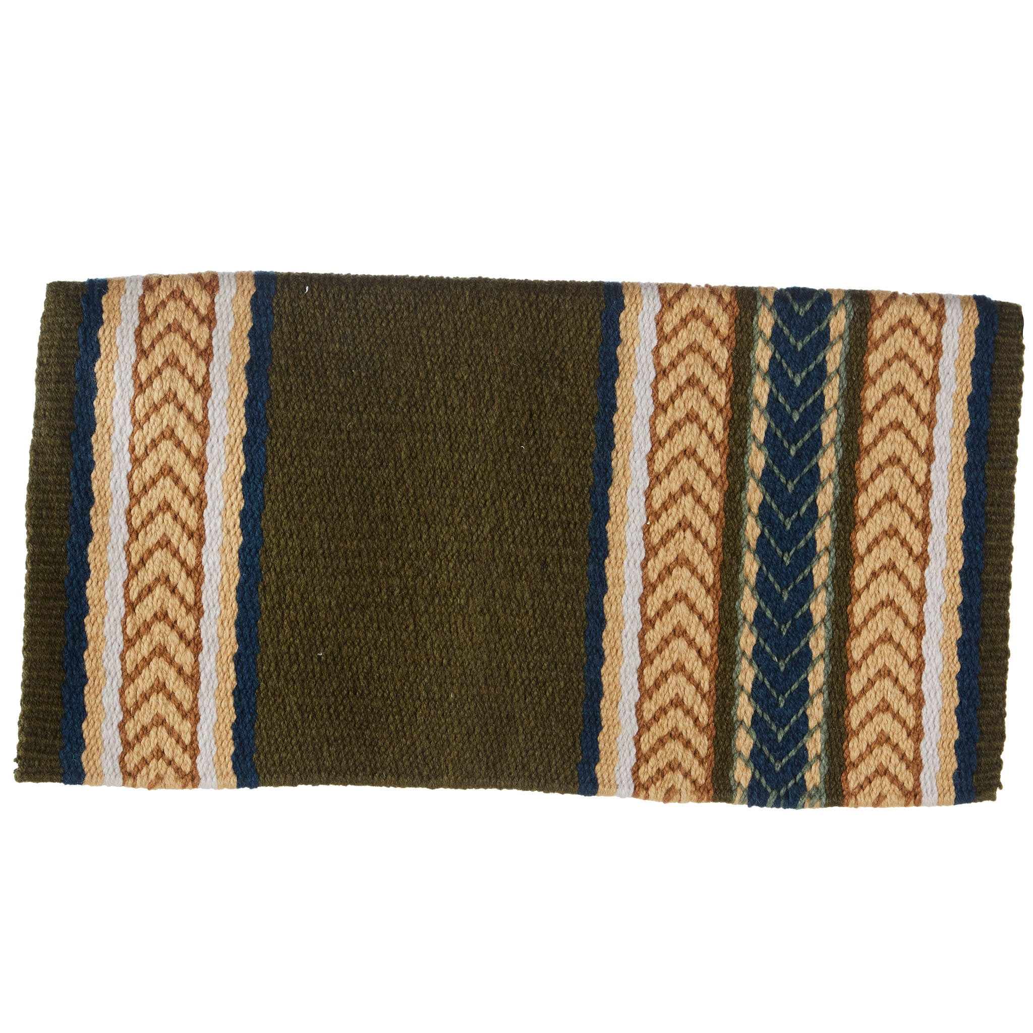 Image of 1425-9 Iron Horse 36x34 New Zealand Wool Saddle Blanket MULTI