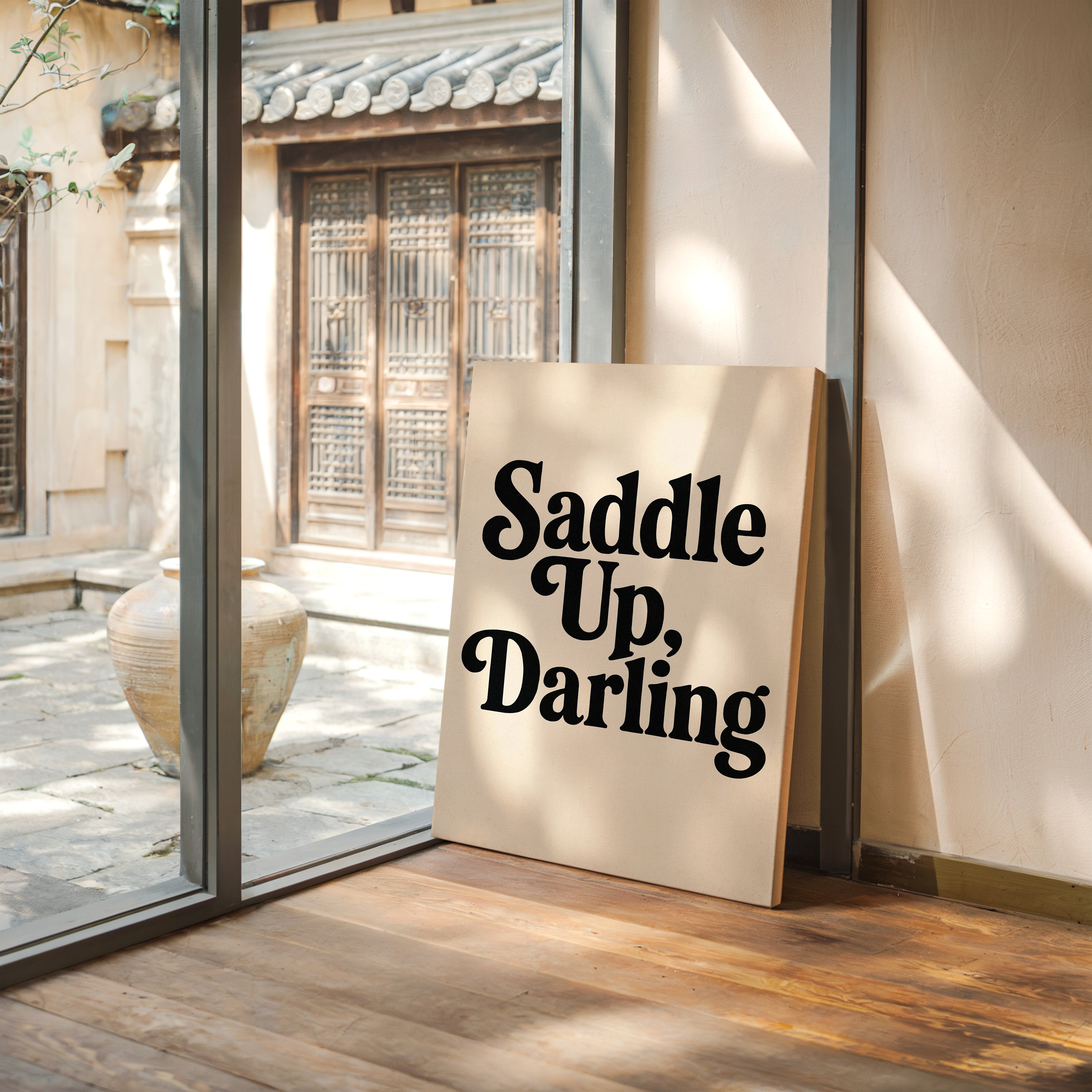 Image of Saddle Up Darling Western Typography Print