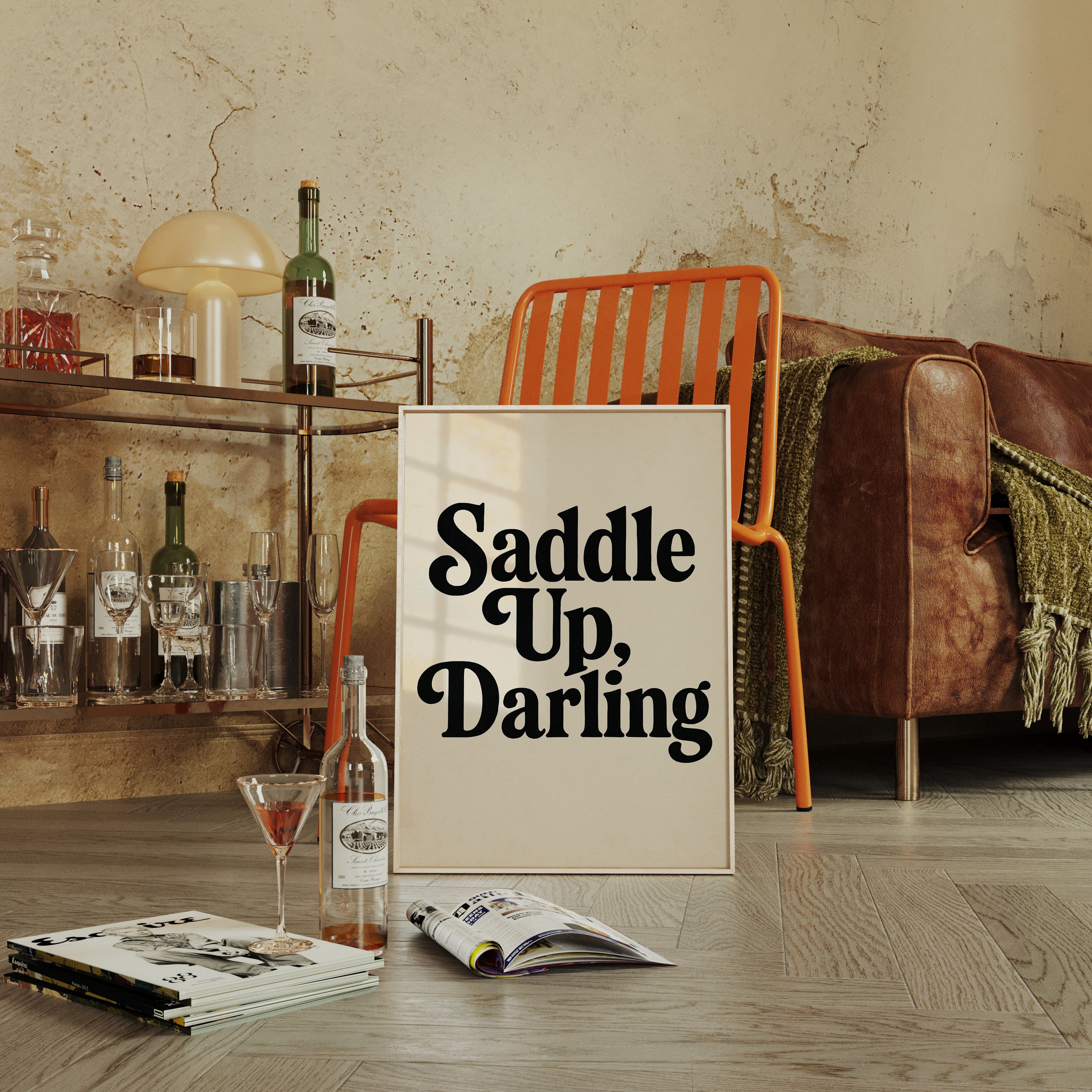 Image of Saddle Up Darling Western Typography Print