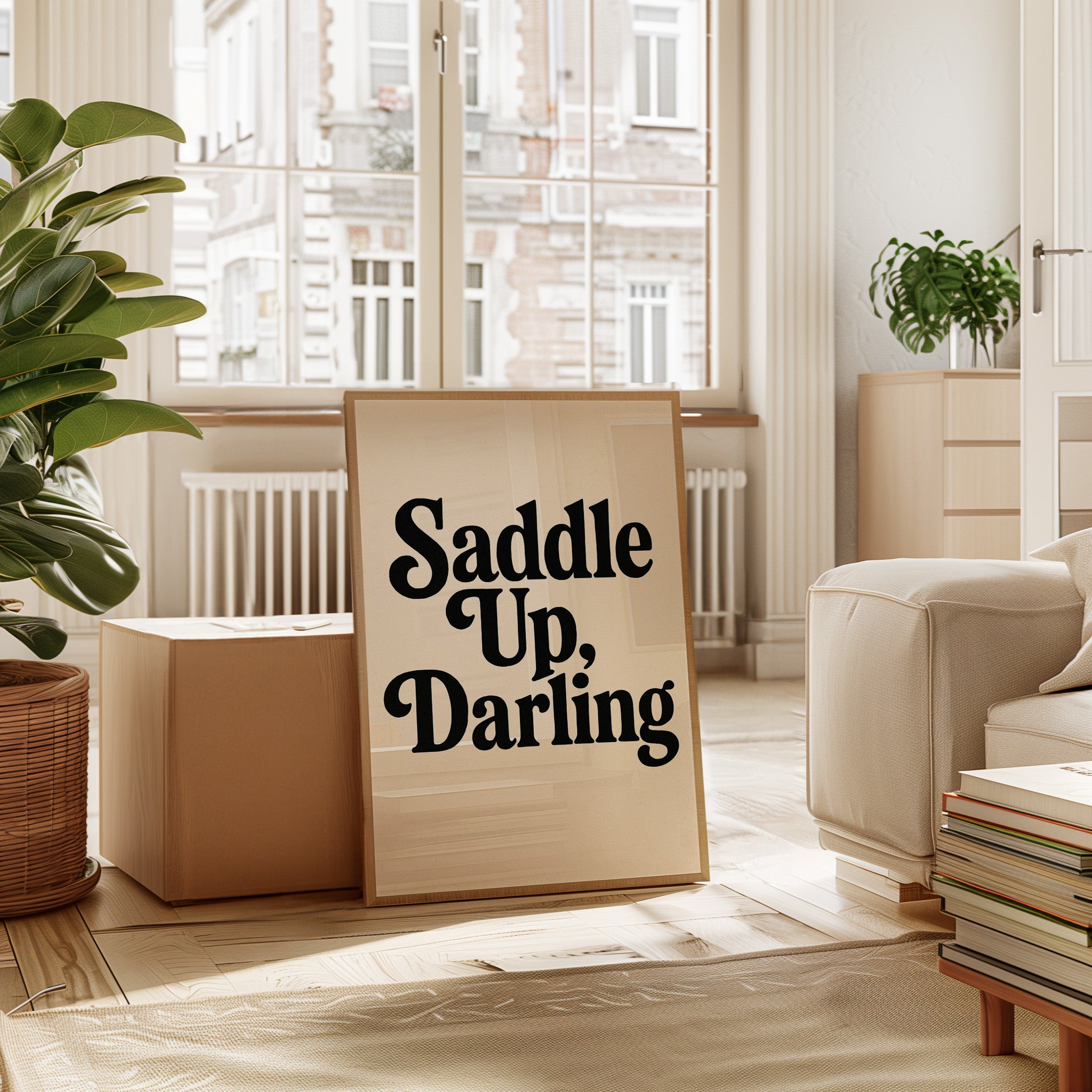 Image of Saddle Up Darling Western Typography Print
