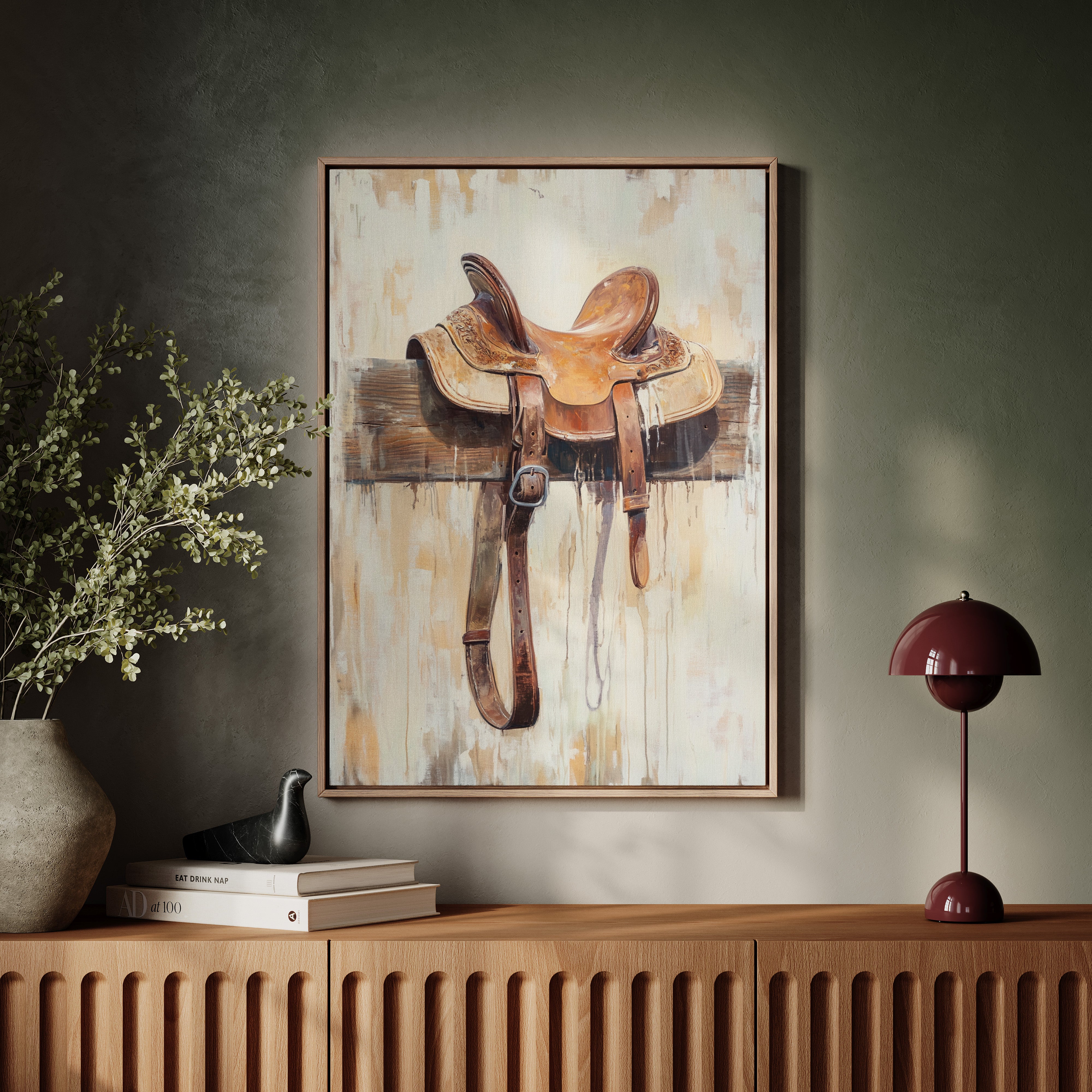 Image of Weathered Rest: Western Saddle Still Life