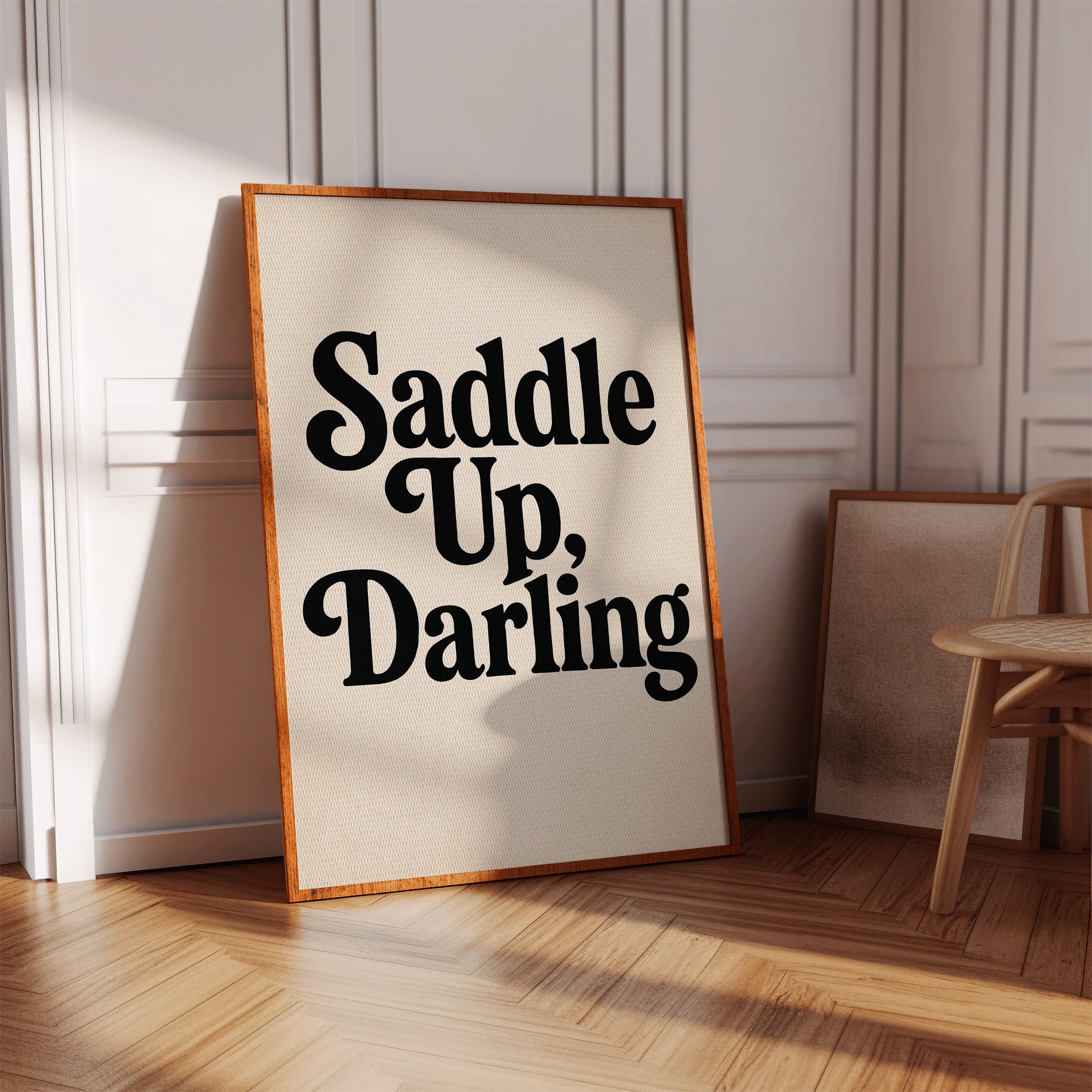 Image of Saddle Up Darling Western Typography Print