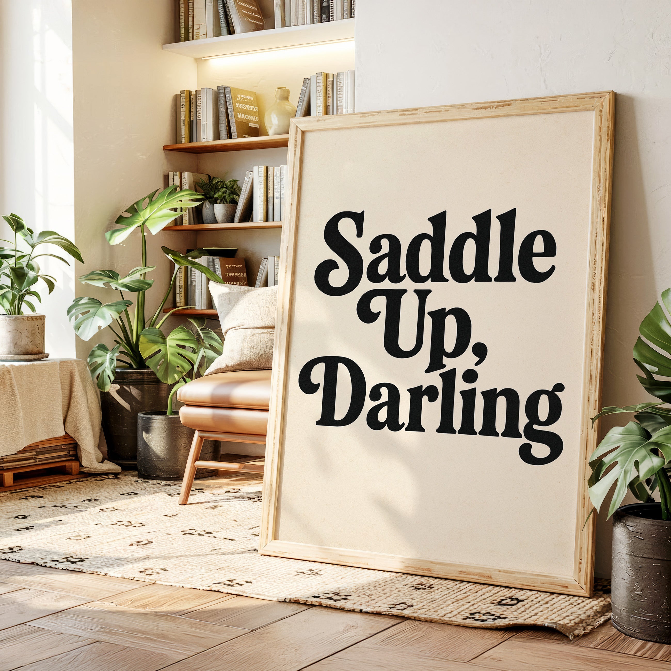 Image of Saddle Up Darling Western Typography Print