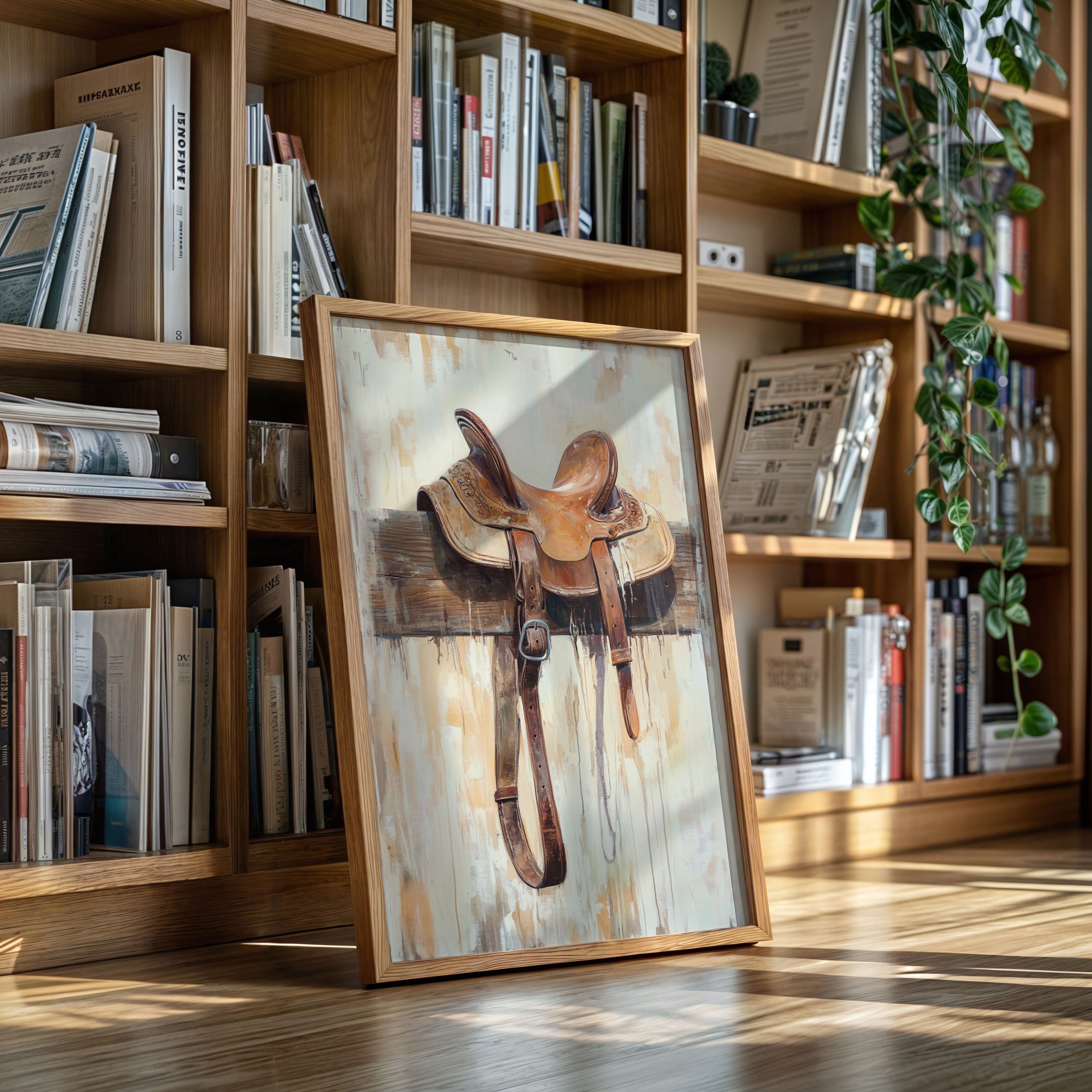 Image of Weathered Rest: Western Saddle Still Life
