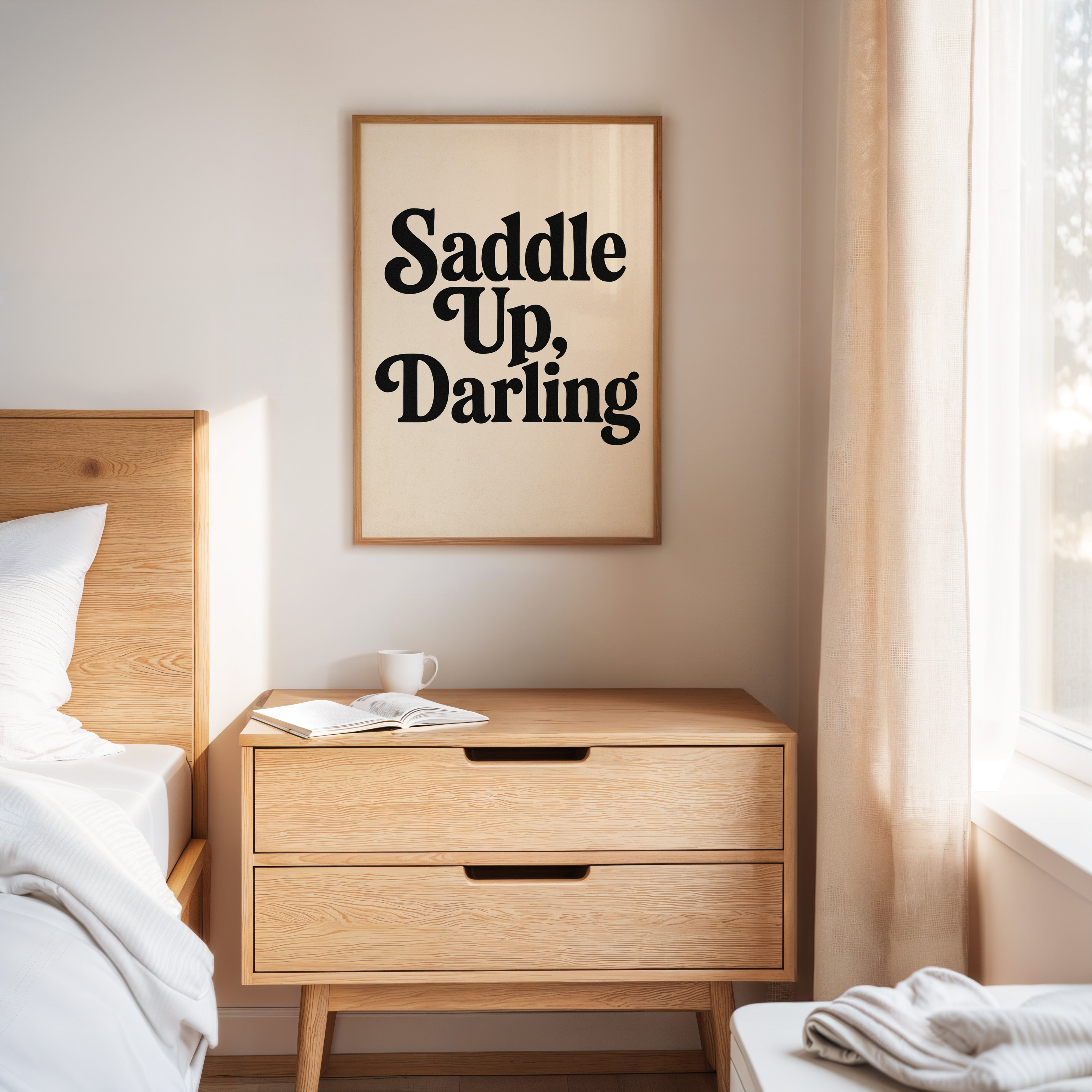Image of Saddle Up Darling Western Typography Print