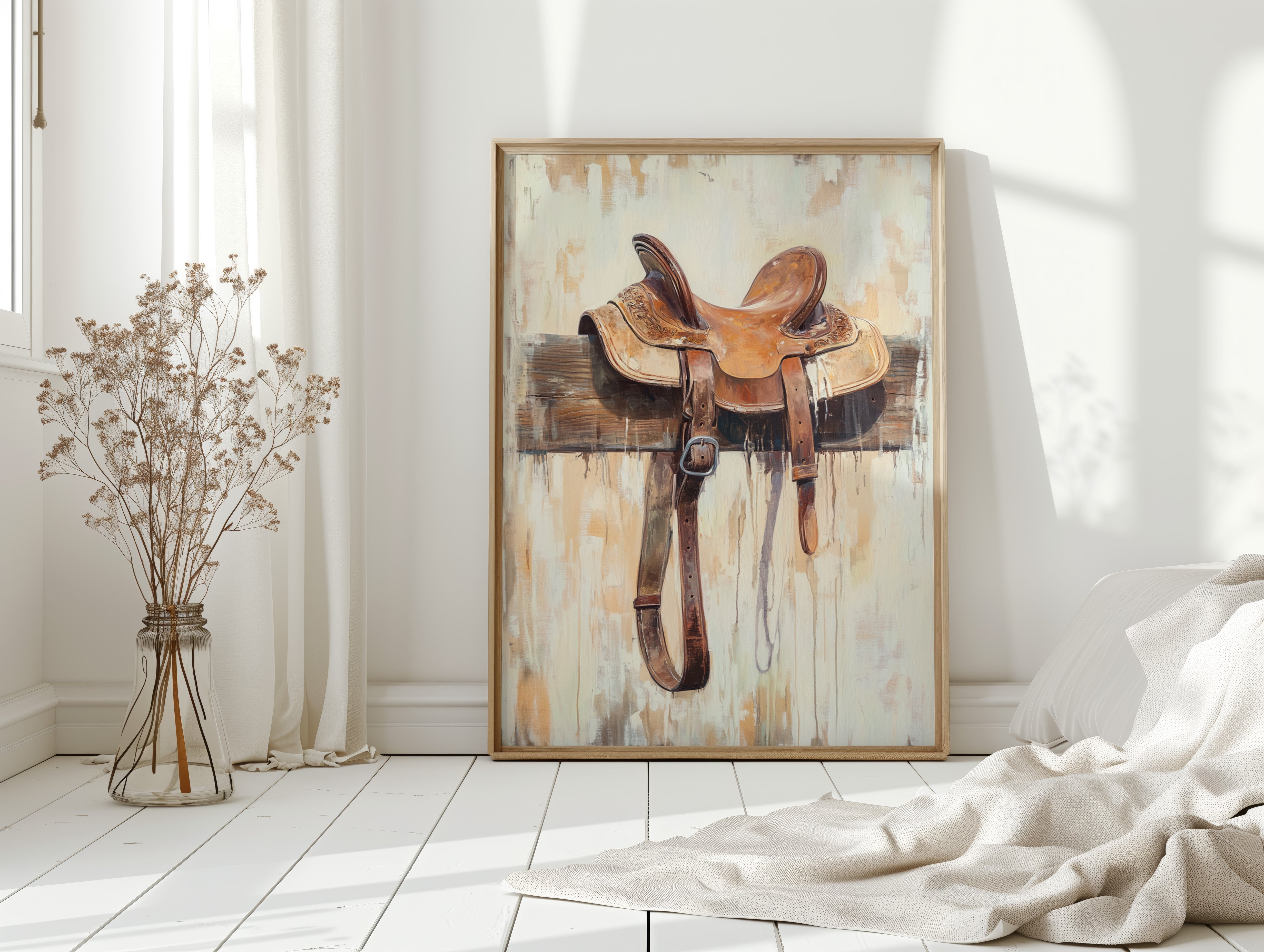 Image of Weathered Rest: Western Saddle Still Life