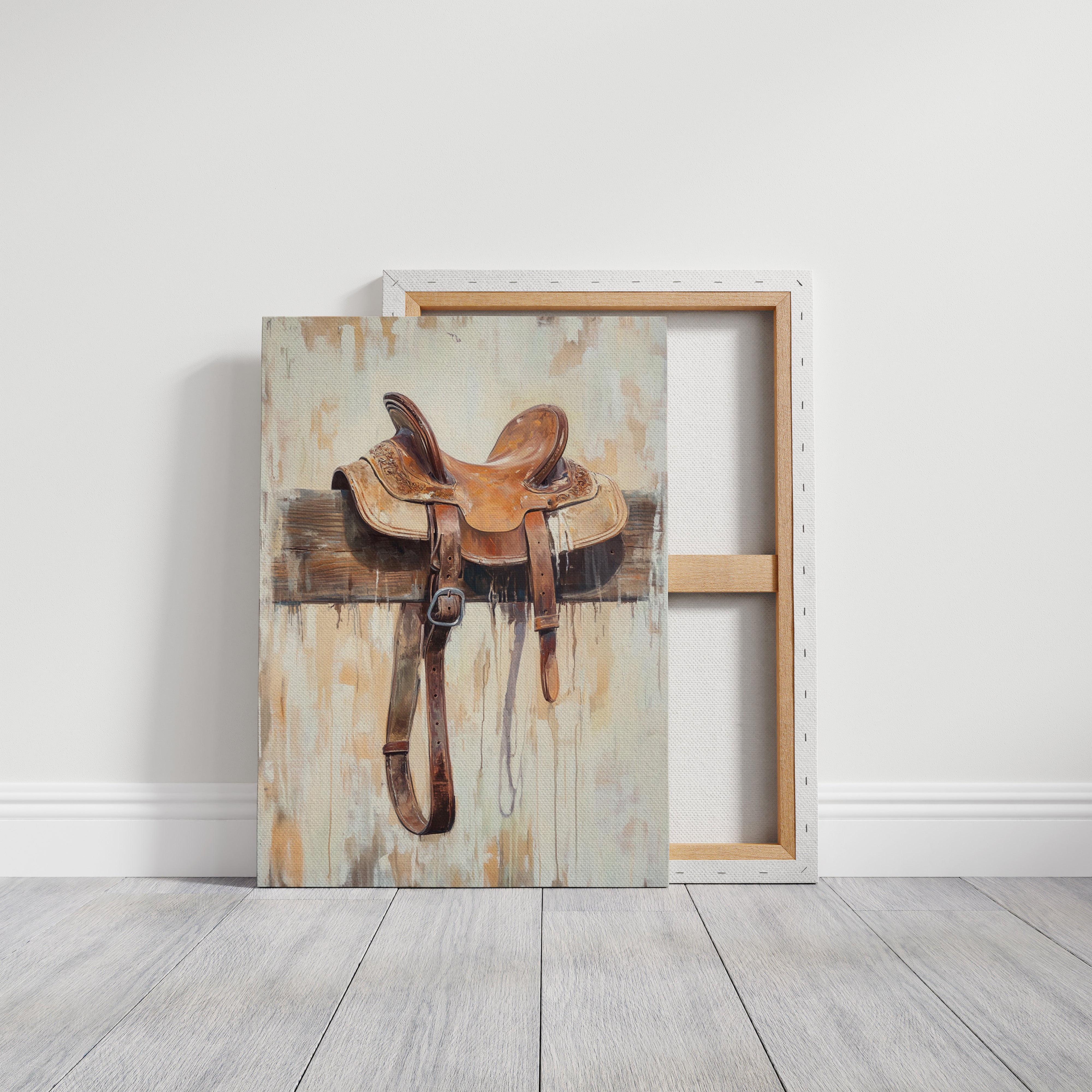 Image of Weathered Rest: Western Saddle Still Life