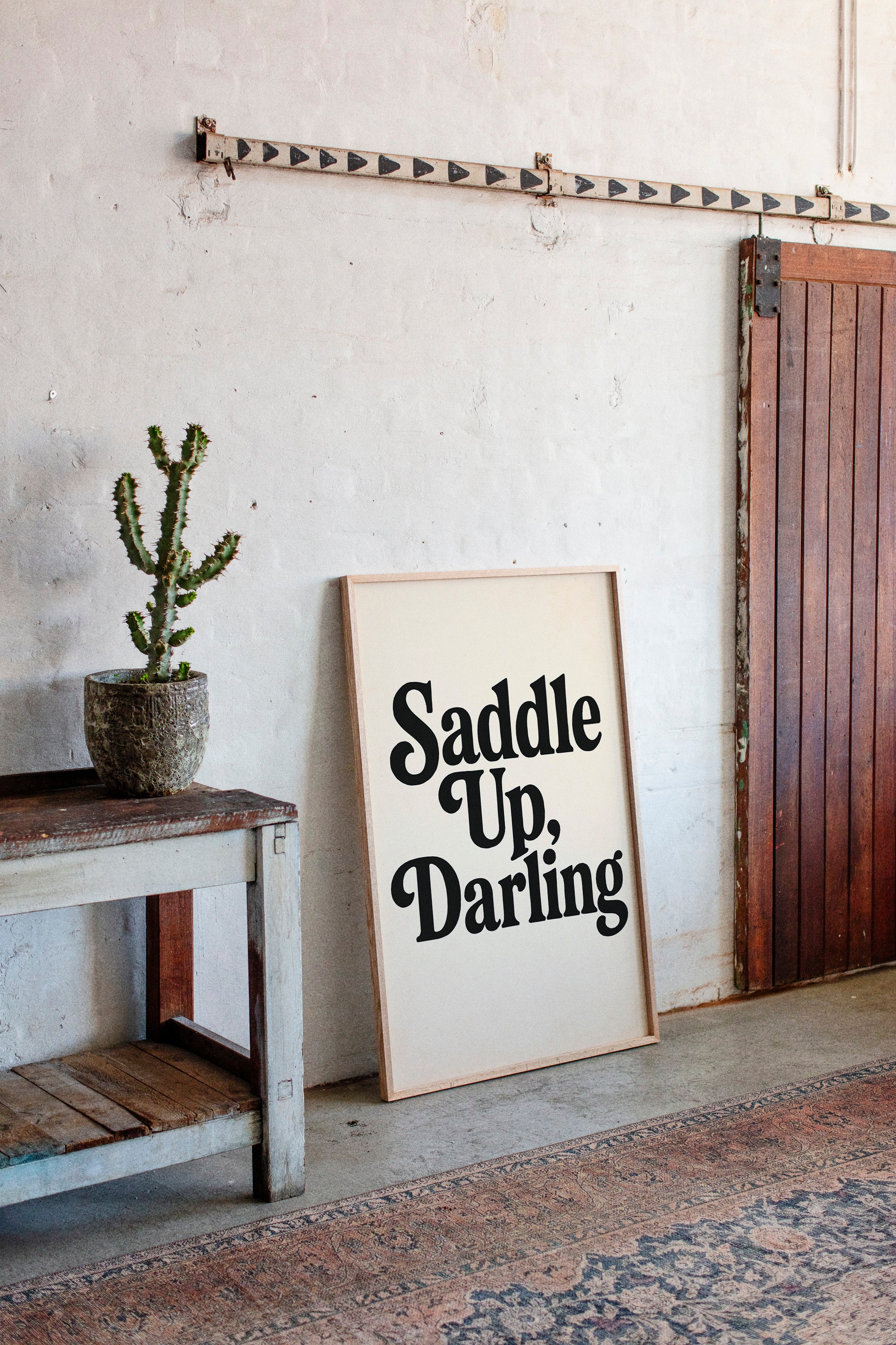 Image of Saddle Up Darling Western Typography Print