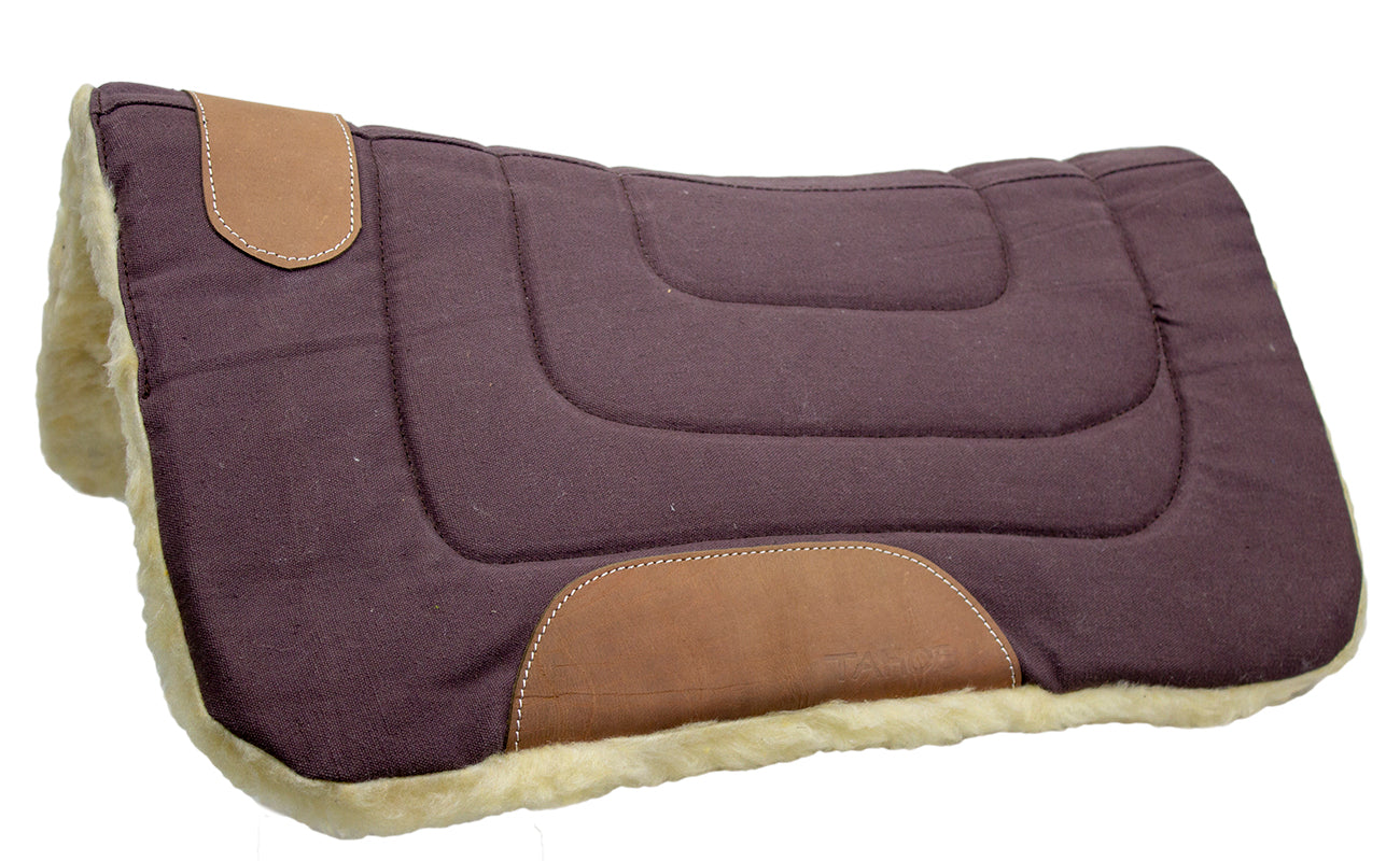 Image of Pony Contour Cut Canvas Western Saddle Pad with Fleece Lining by Tahoe Tack - Size 23