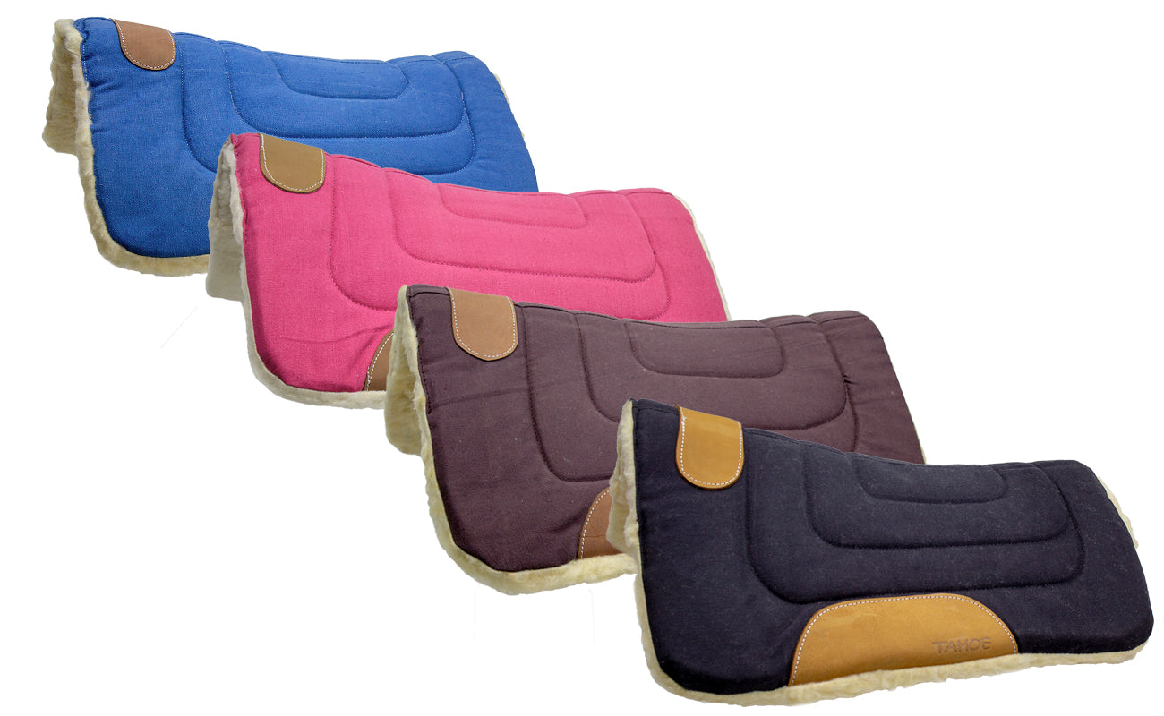Image of Pony Contour Cut Canvas Western Saddle Pad with Fleece Lining by Tahoe Tack - Size 23