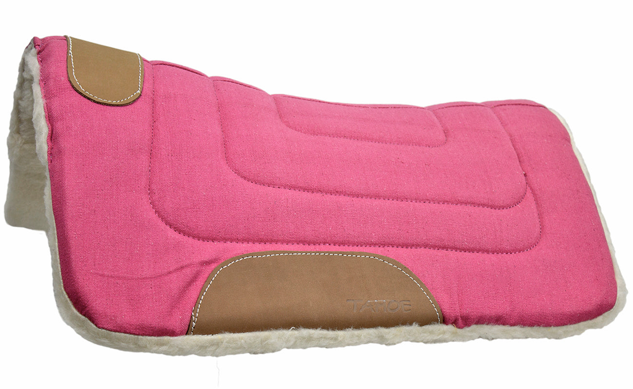 Image of Pony Contour Cut Canvas Western Saddle Pad with Fleece Lining by Tahoe Tack - Size 23