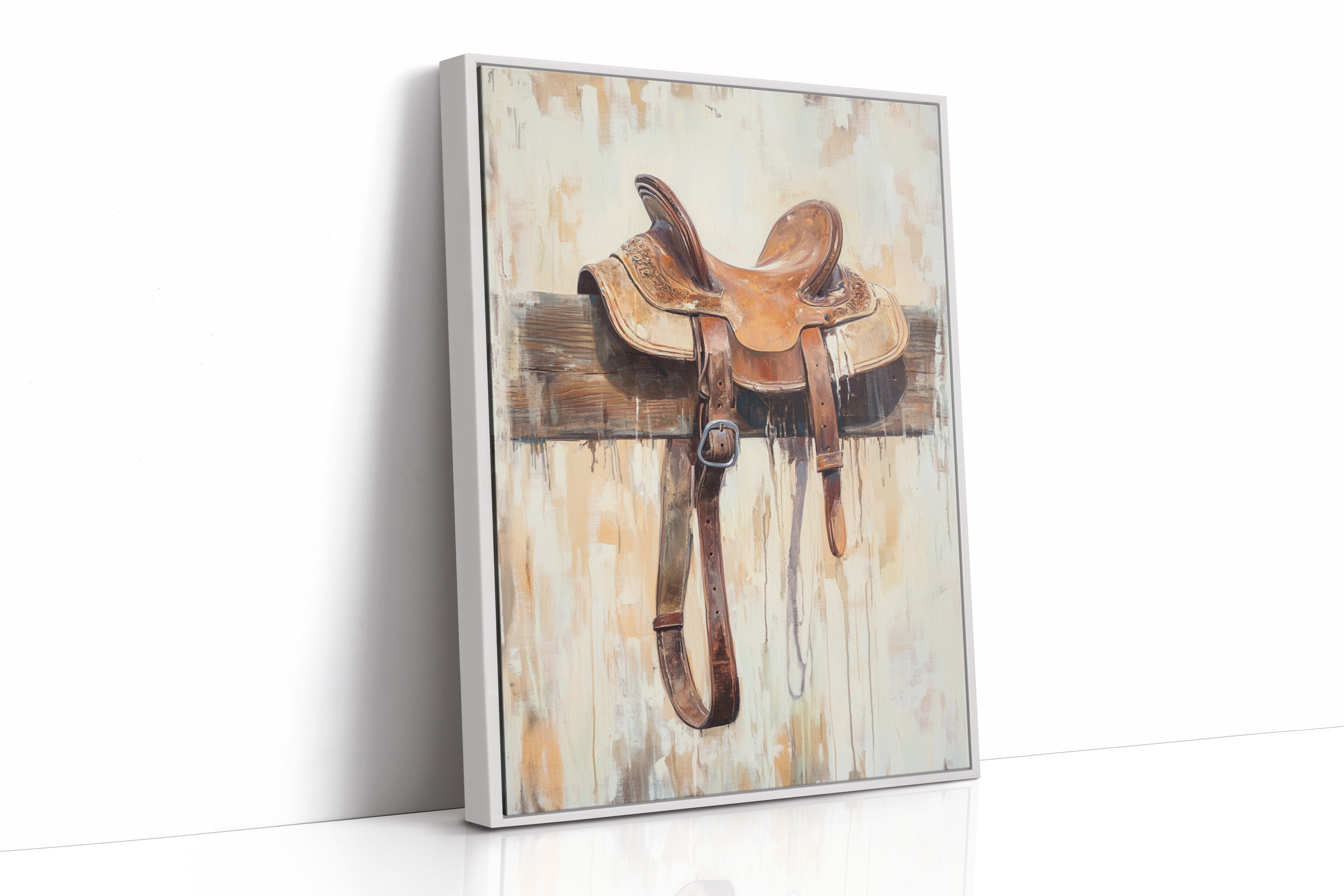 Image of Weathered Rest: Western Saddle Still Life