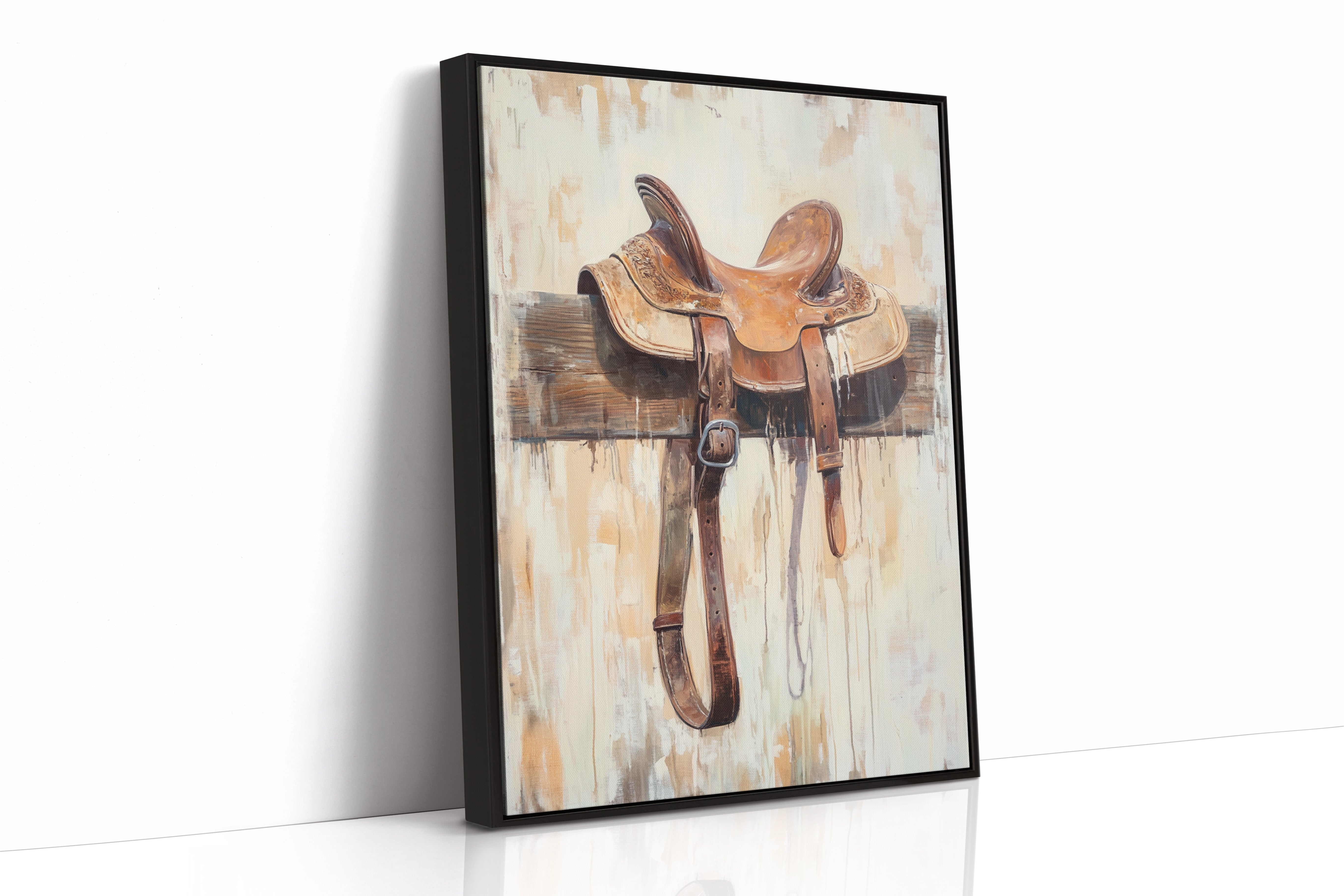 Image of Weathered Rest: Western Saddle Still Life