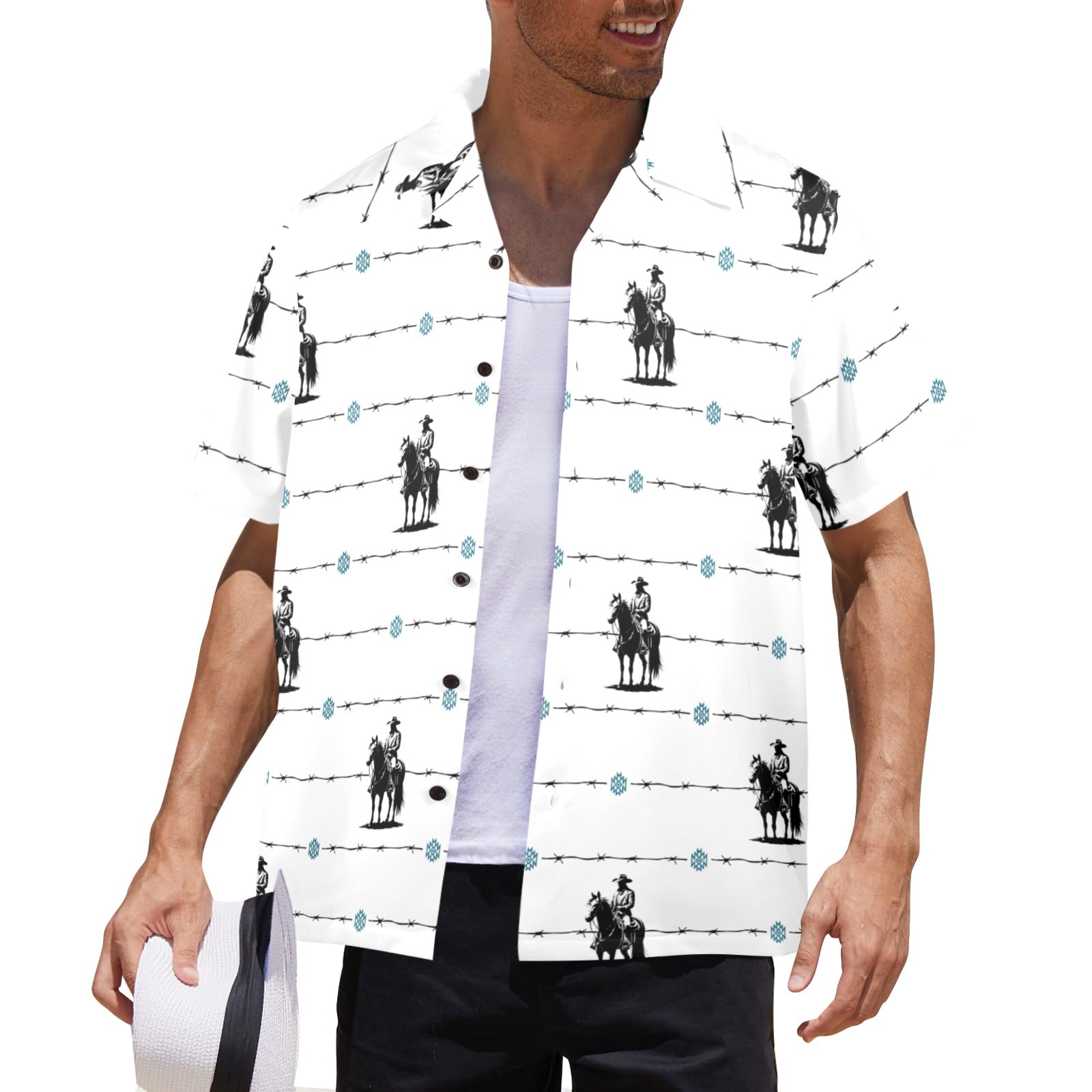 Image of Baha Ranch Saddle Up Western Hawaiian Shirt Made in America