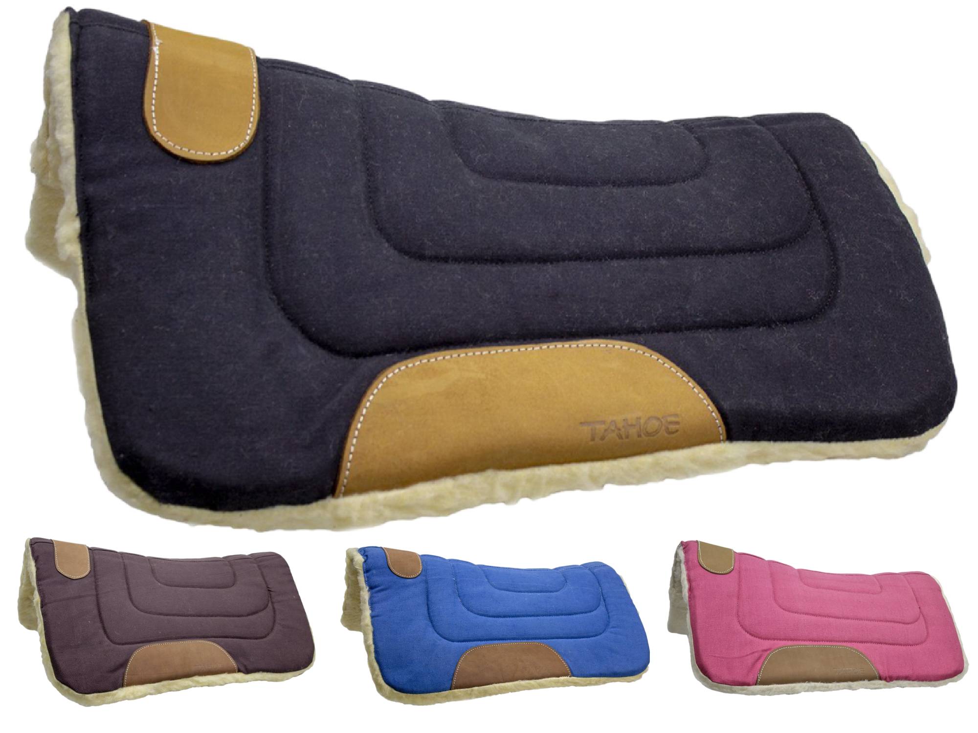 Image of Pony Contour Cut Canvas Western Saddle Pad with Fleece Lining by Tahoe Tack - Size 23