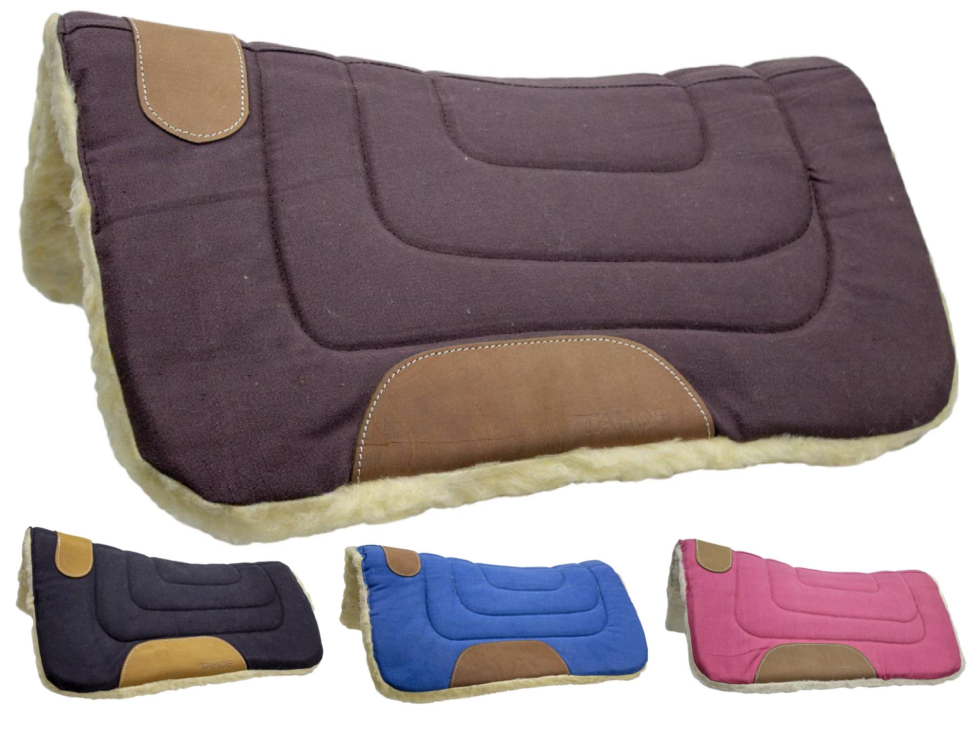 Image of Pony Contour Cut Canvas Western Saddle Pad with Fleece Lining by Tahoe Tack - Size 23