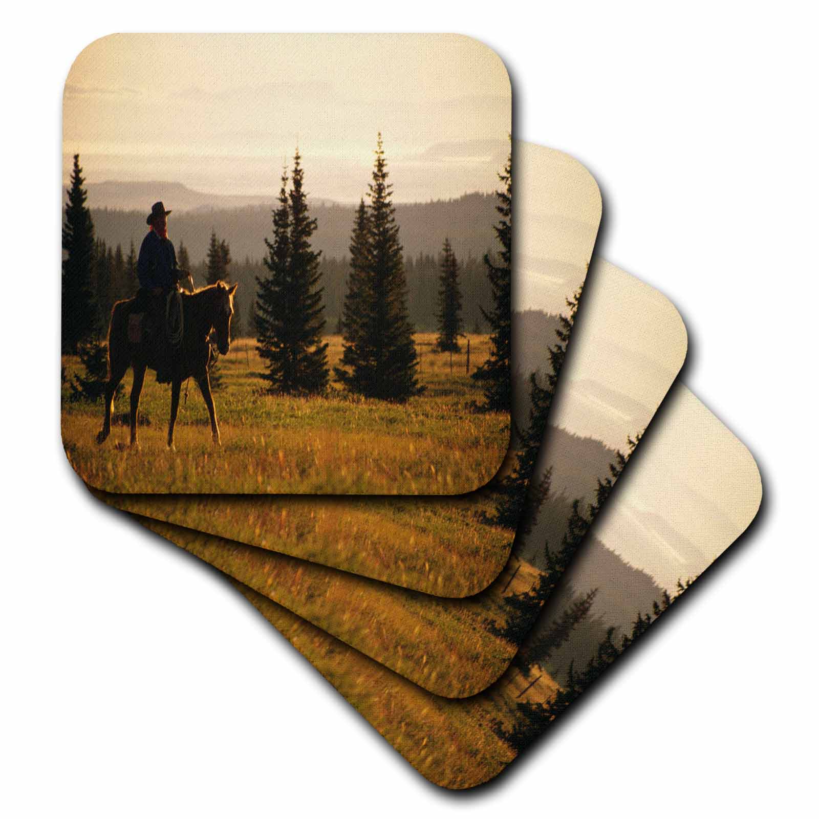 Image of 3dRose TDSwhite – Horse Equine Photos - Western Horse Under Saddle - Coasters