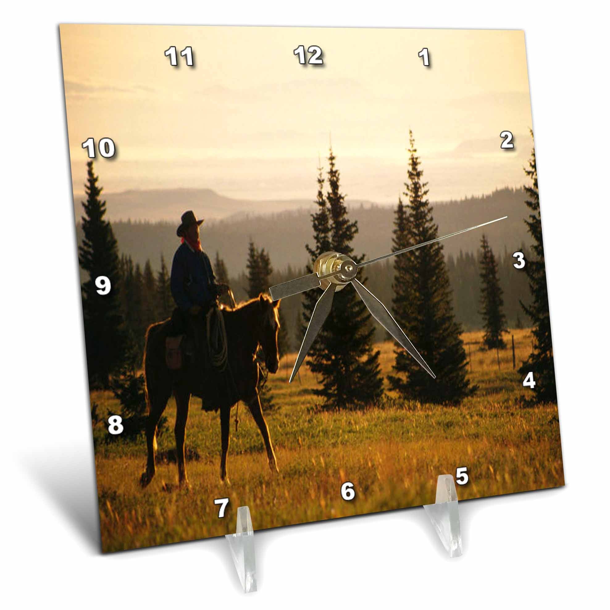 Image of 3dRose TDSwhite – Horse Equine Photos - Western Horse Under Saddle - Desk Clocks (dc_285550)