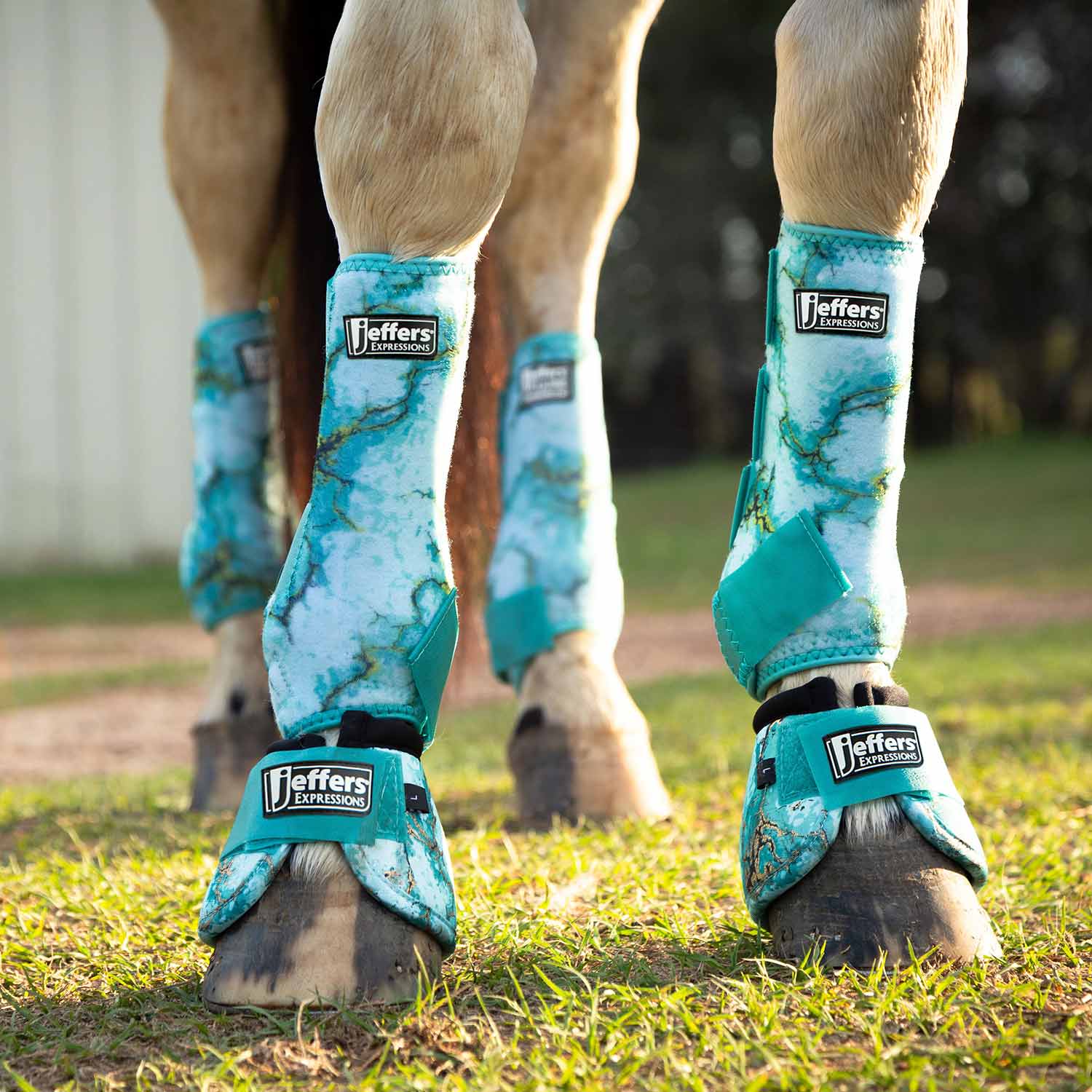 Image of Jeffers Expression No-Turn Bell Boots for Horses, Pair, Nylon