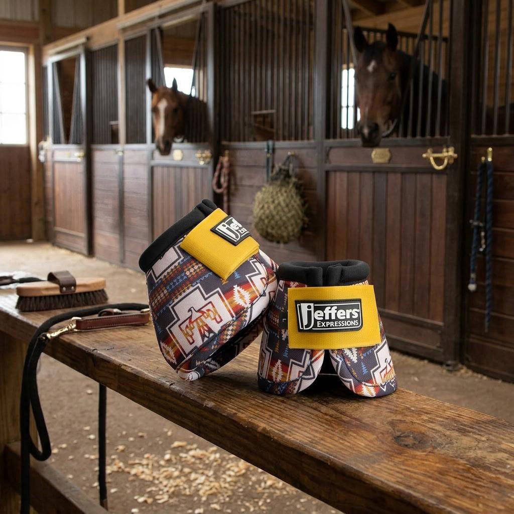 Image of Jeffers Expression No-Turn Bell Boots for Horses, Pair, Nylon