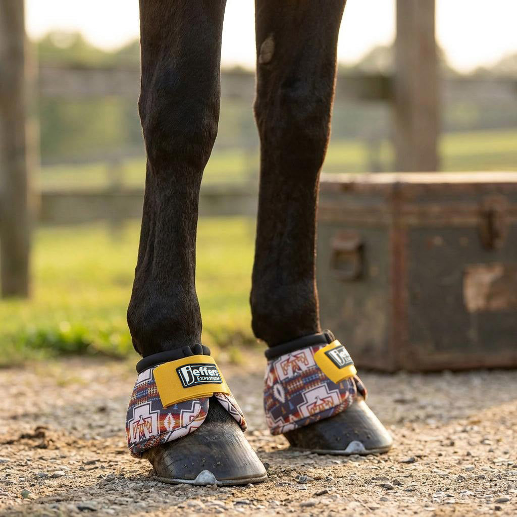 Image of Jeffers Expression No-Turn Bell Boots for Horses, Pair, Nylon