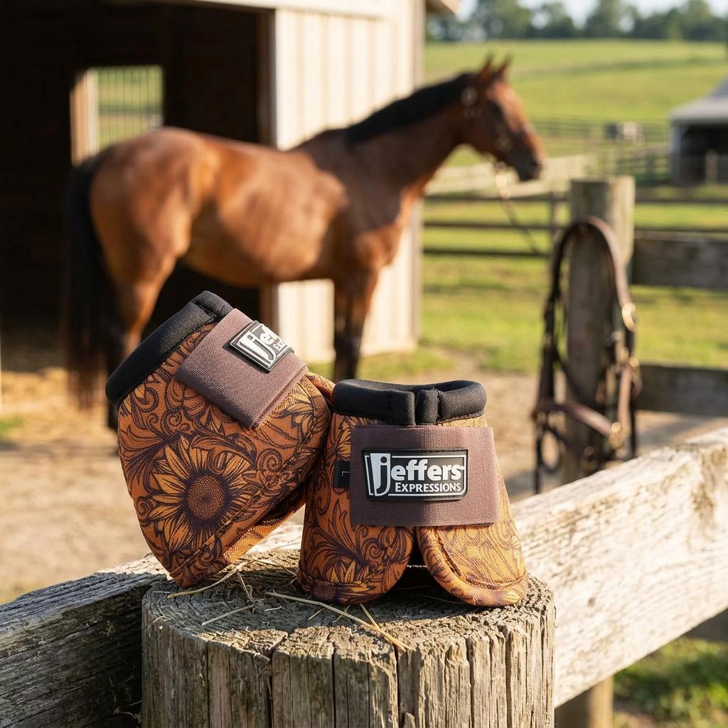 Image of Jeffers Expression No-Turn Bell Boots for Horses, Pair, Nylon