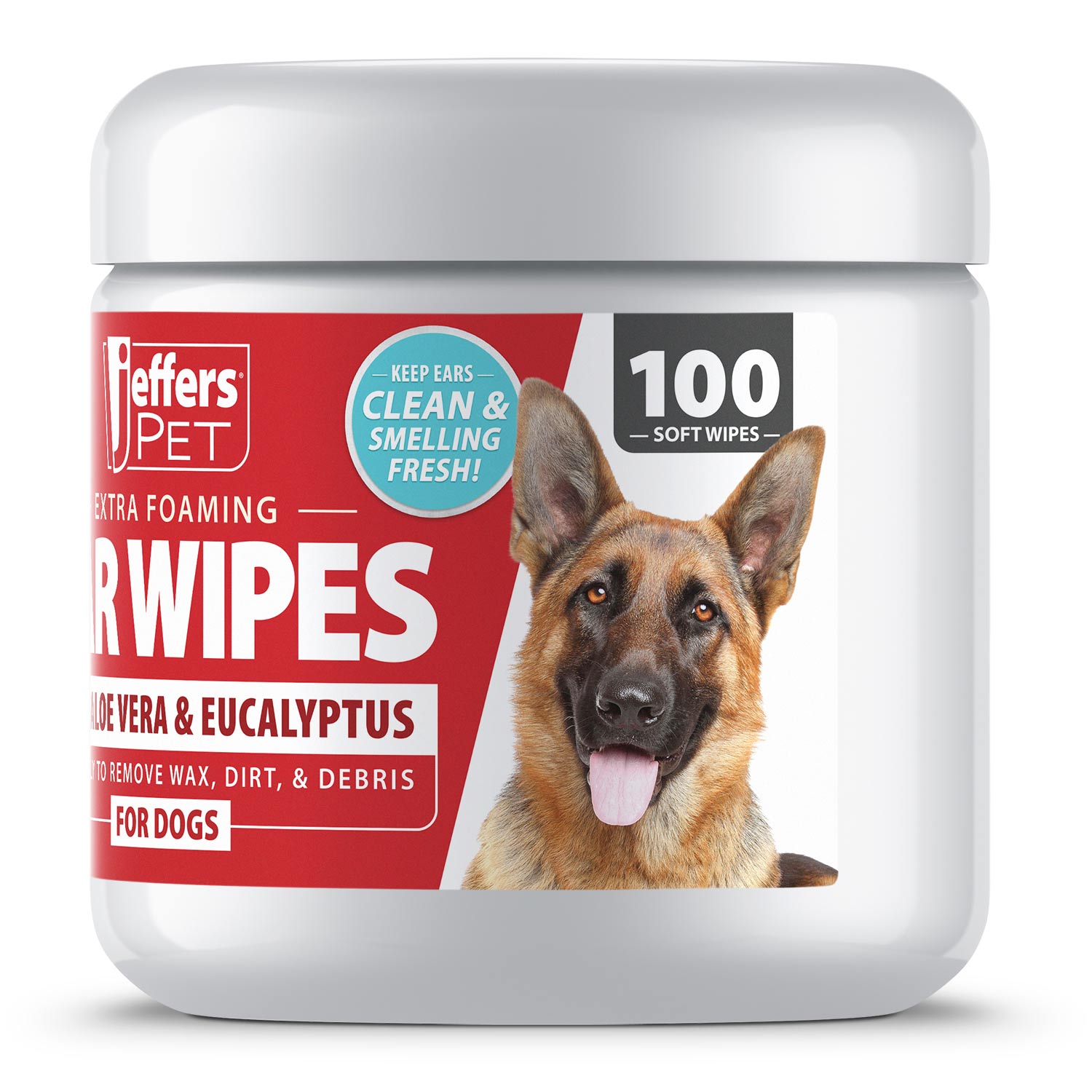 Image of Jeffers Dog Ear Cleaning Wipes, 100 Count