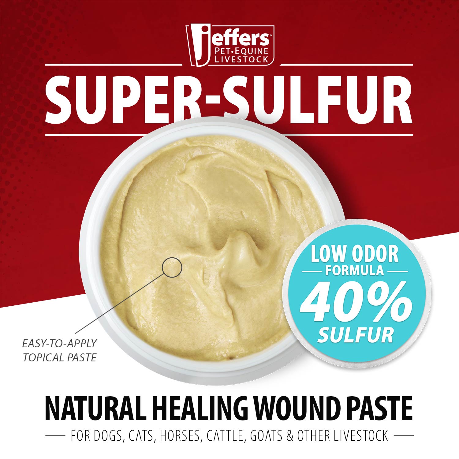 Image of Jeffers Super-Sulfur Skin & Wound Healing Paste for Pets, Horses, & Livestock