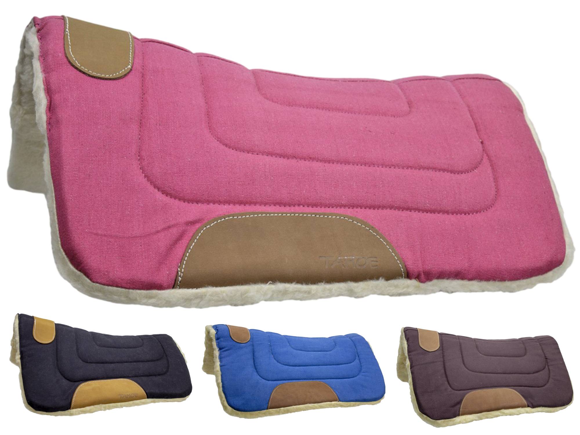 Image of Pony Contour Cut Canvas Western Saddle Pad with Fleece Lining by Tahoe Tack - Size 23
