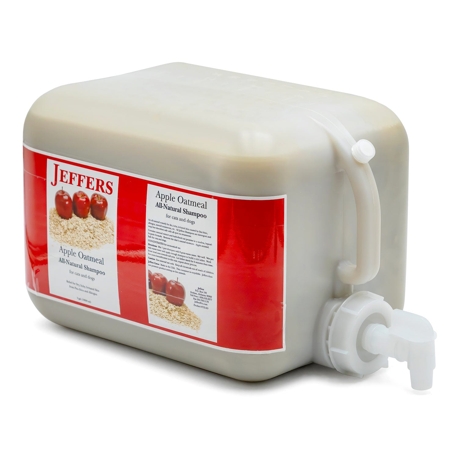 Image of Jeffers Pet Apple Oatmeal All-Natural Hypoallergenic Dry Skin Shampoo for Dogs and Cats