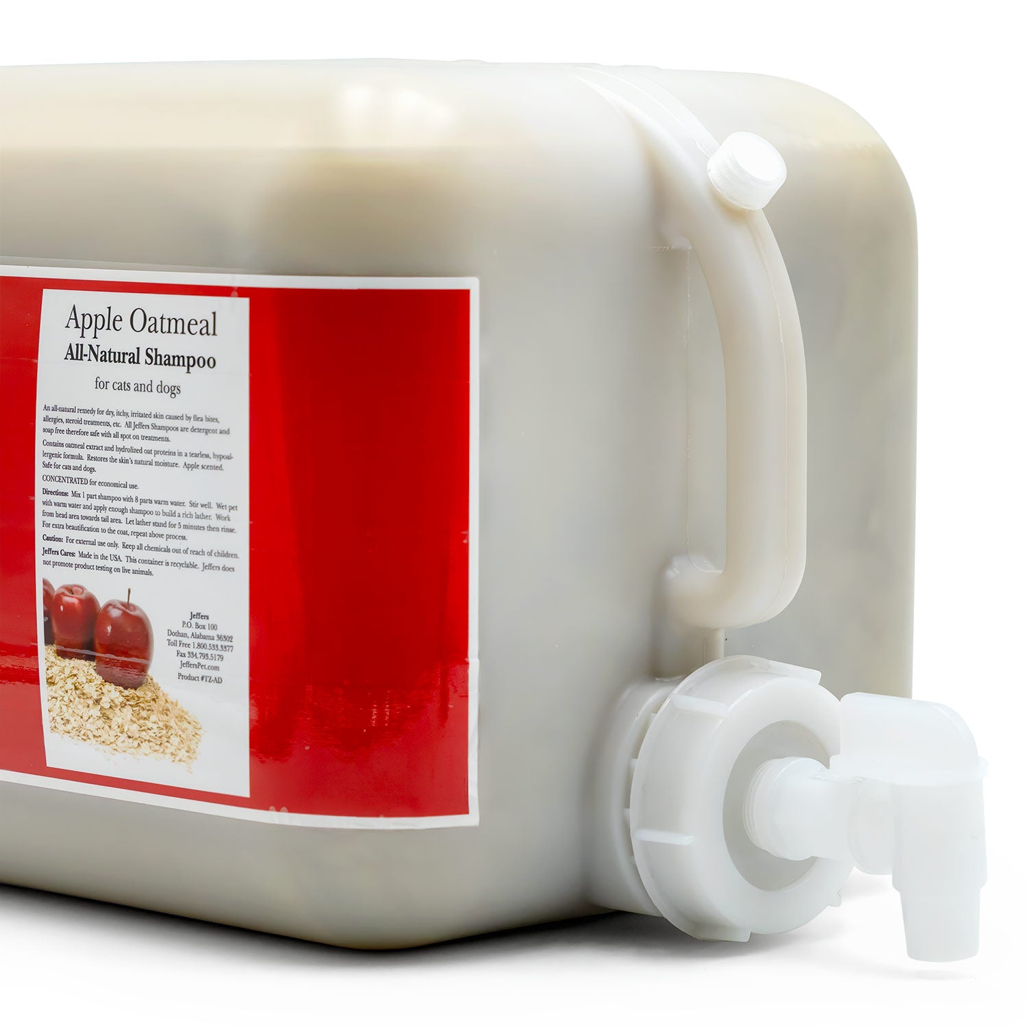 Image of Jeffers Pet Apple Oatmeal All-Natural Hypoallergenic Dry Skin Shampoo for Dogs and Cats