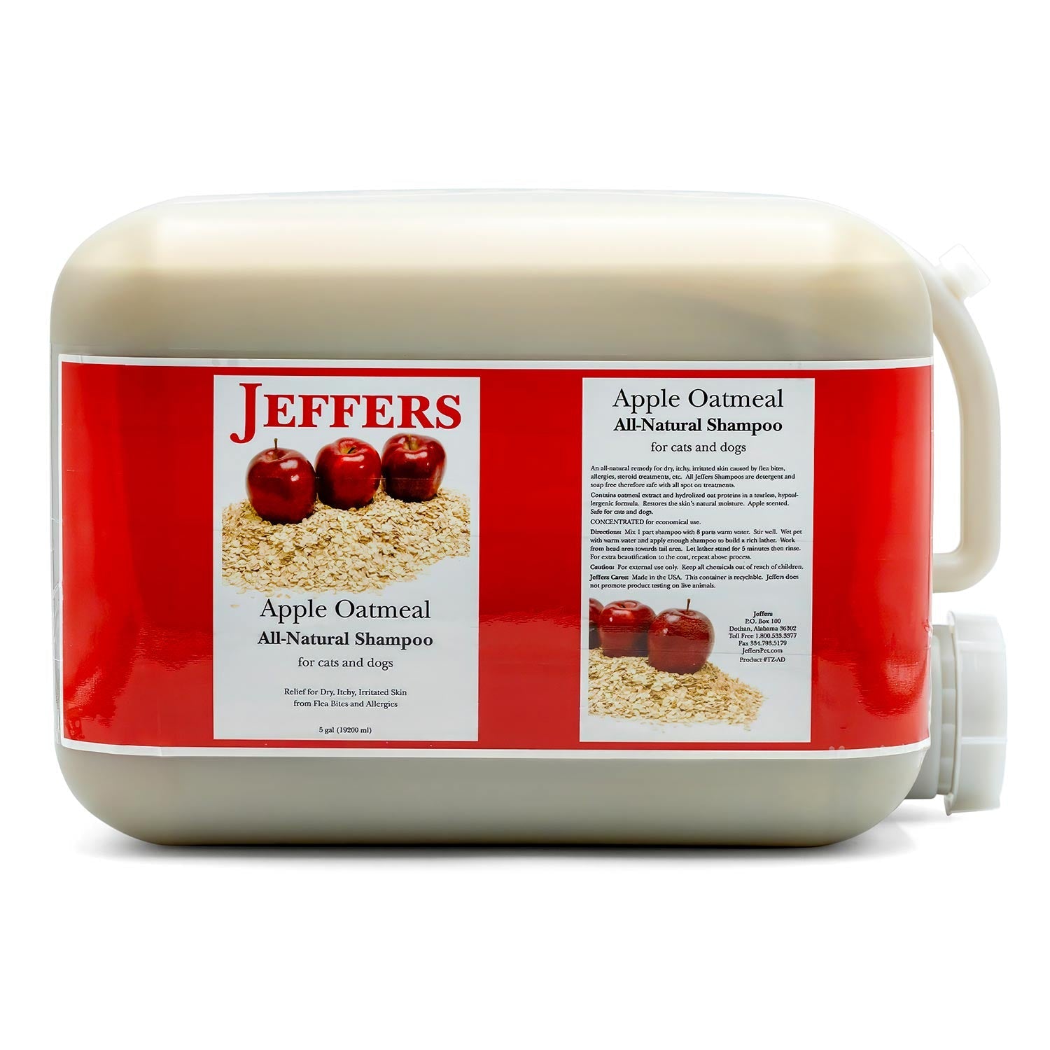 Image of Jeffers Pet Apple Oatmeal All-Natural Hypoallergenic Dry Skin Shampoo for Dogs and Cats