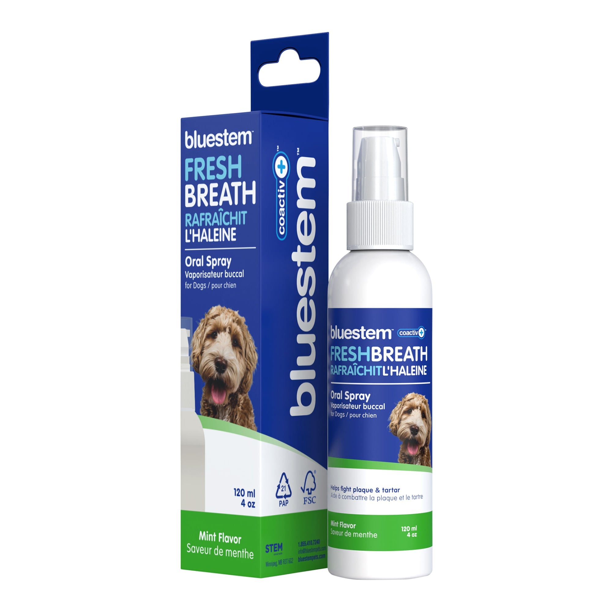 Image of bluestem Oral Care Dog Spray, Mint, 4 fl oz