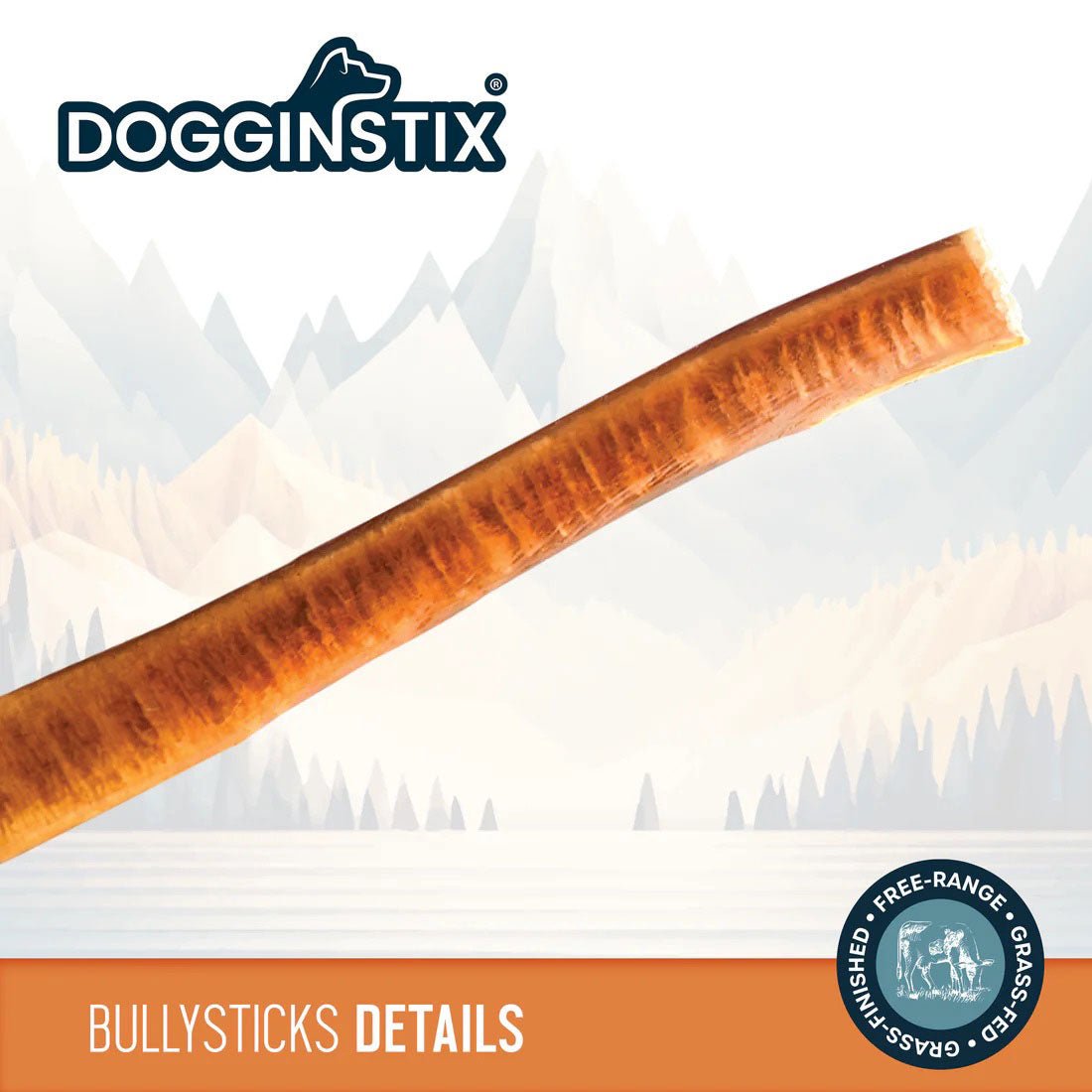 Image of Dogginstix Bully Stick Dog Chew, All-Natural, Grass-Fed Beef, Odor-Free