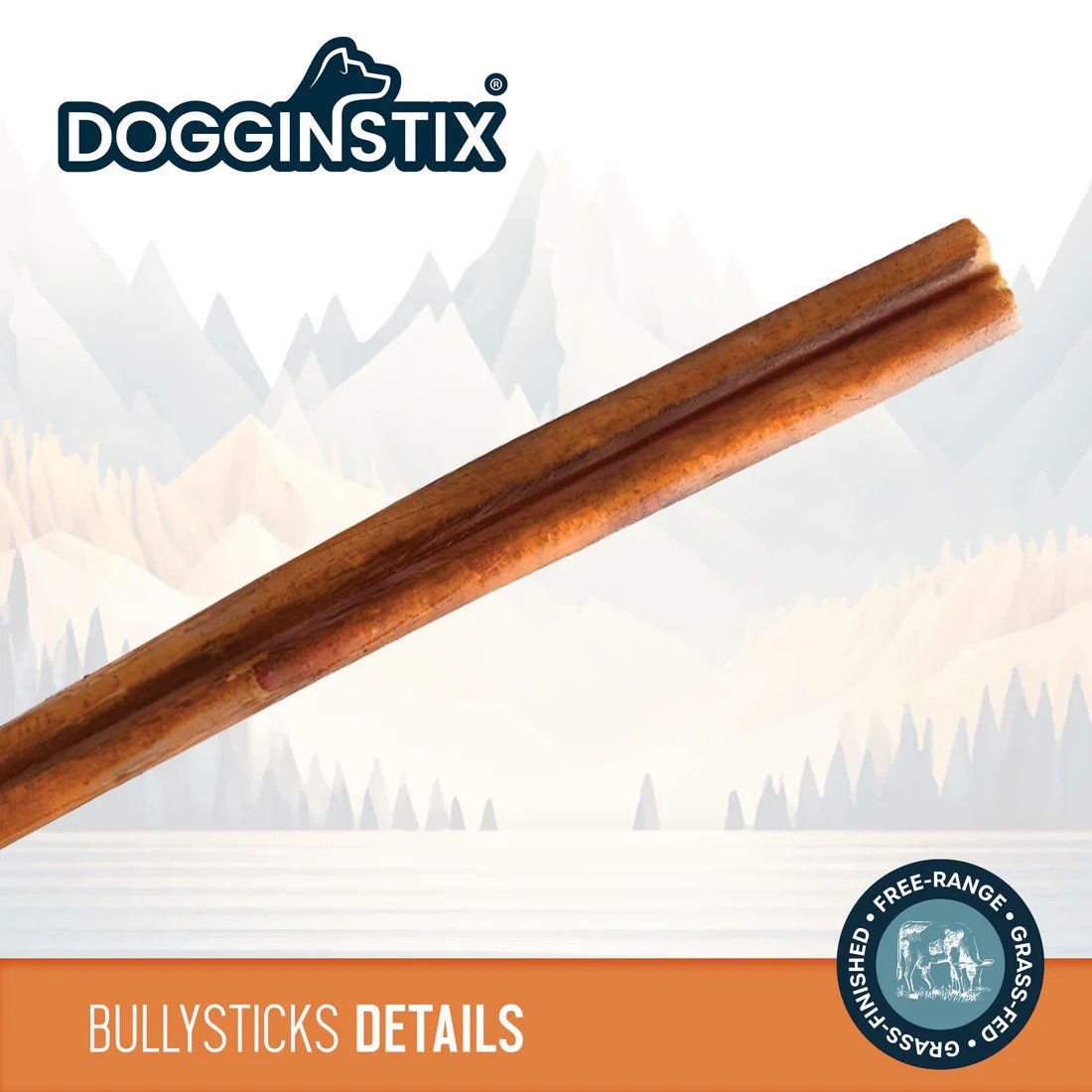 Image of Dogginstix Bully Stick Dog Chew, All-Natural, Grass-Fed Beef, Odor-Free