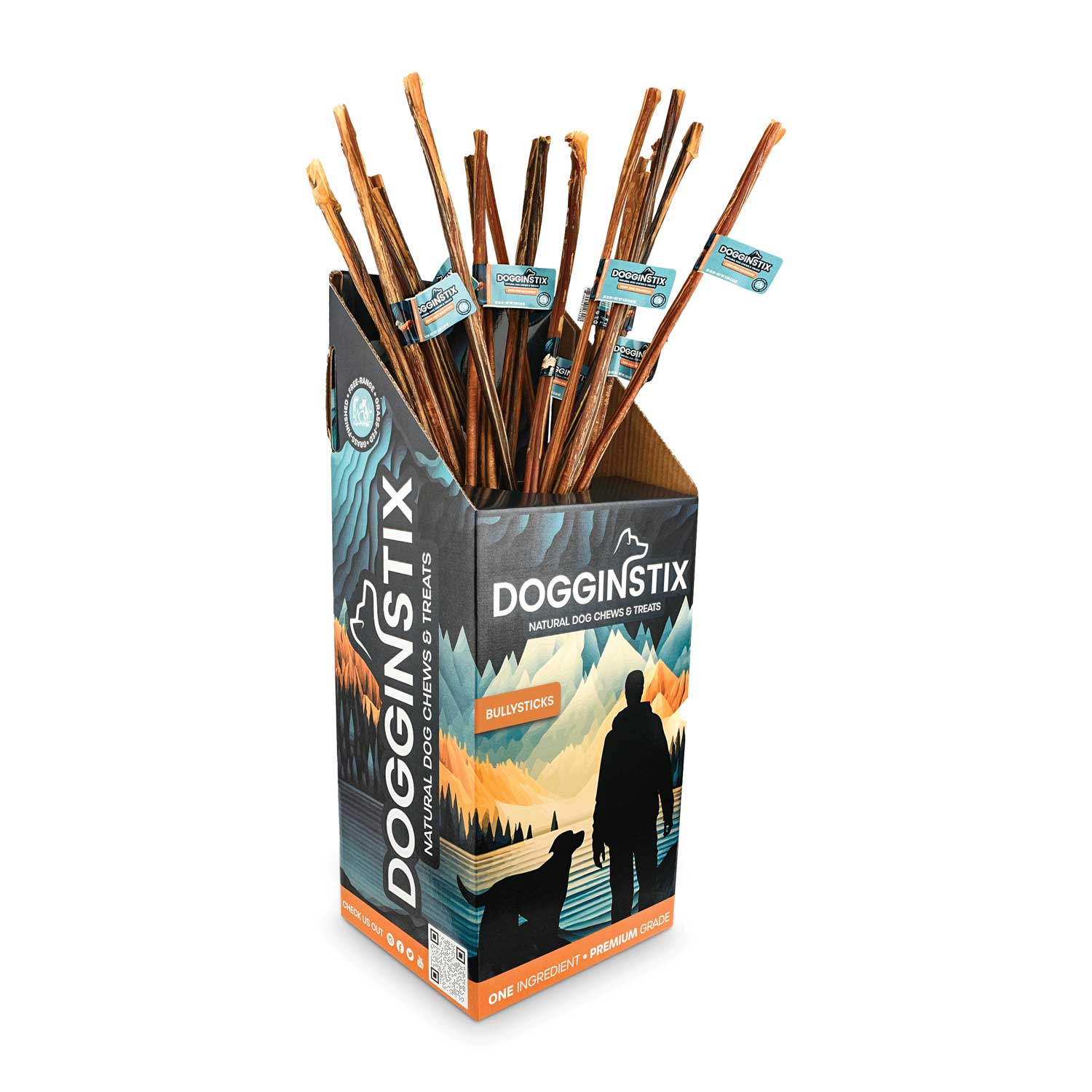 Image of Dogginstix Bully Stick Dog Chew, All-Natural, Grass-Fed Beef, Odor-Free