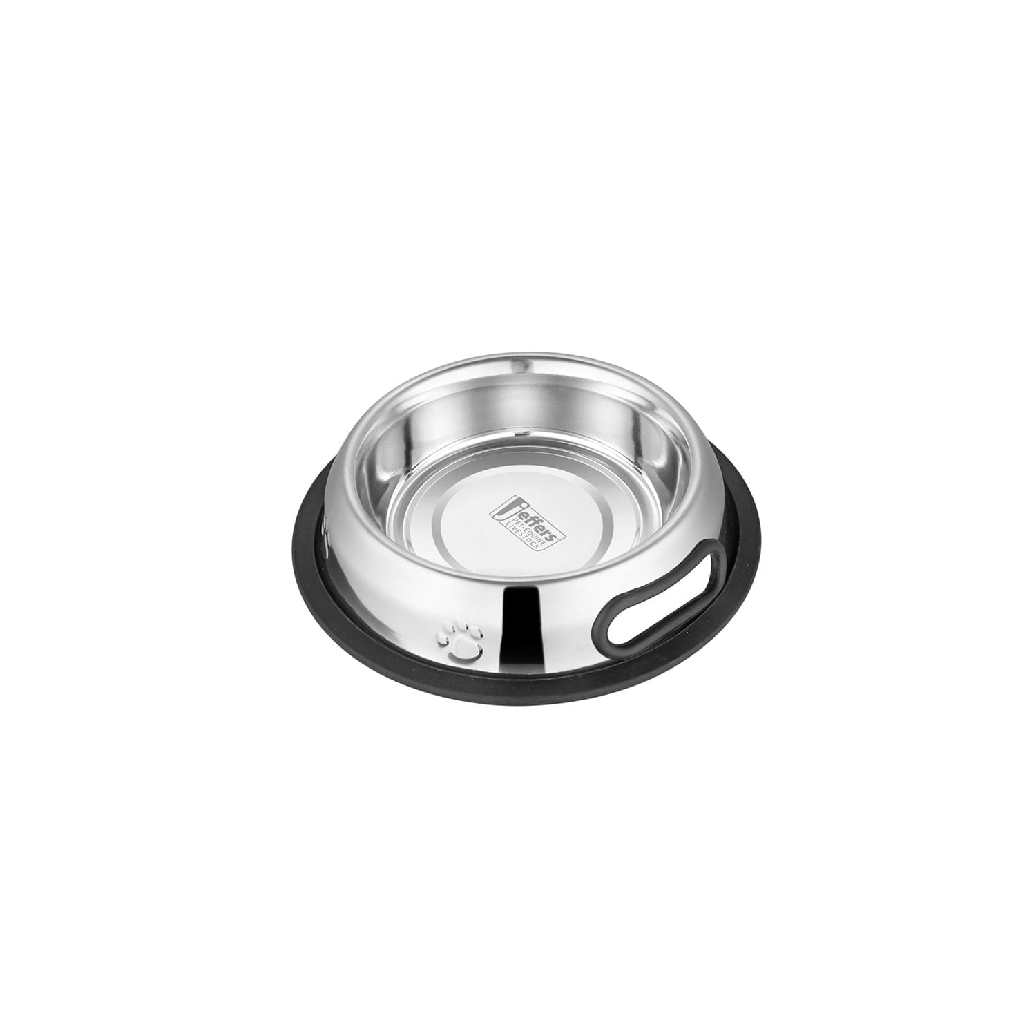 Image of Jeffers Pet Embossed No-Tip Anti-Skid Stainless Steel Pet Bowls for Dogs, Cats, Puppies, Kittens – Rubber Base, Food & Water Feeding Dish