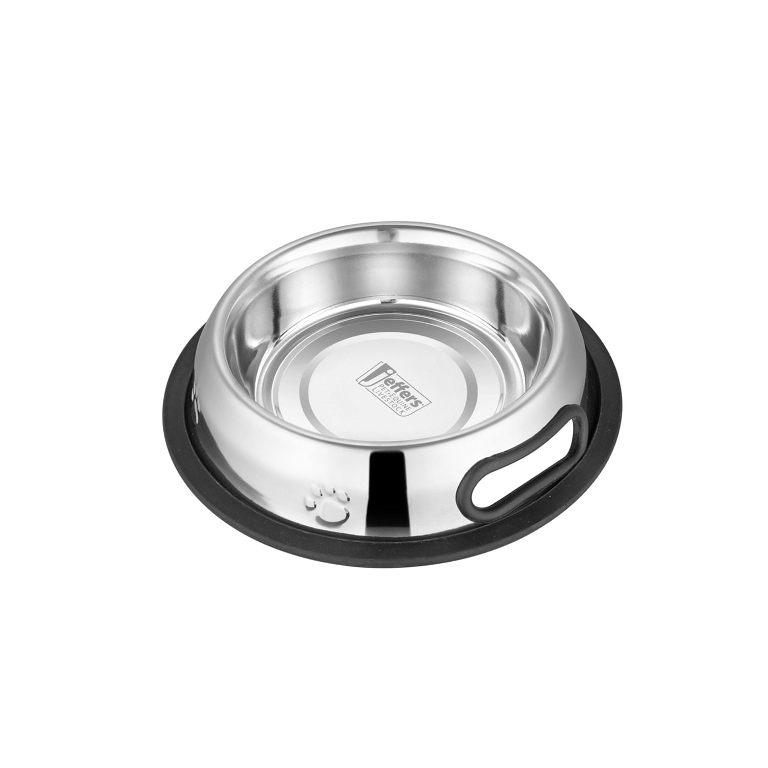Image of Jeffers Pet Embossed No-Tip Anti-Skid Stainless Steel Pet Bowls for Dogs, Cats, Puppies, Kittens – Rubber Base, Food & Water Feeding Dish