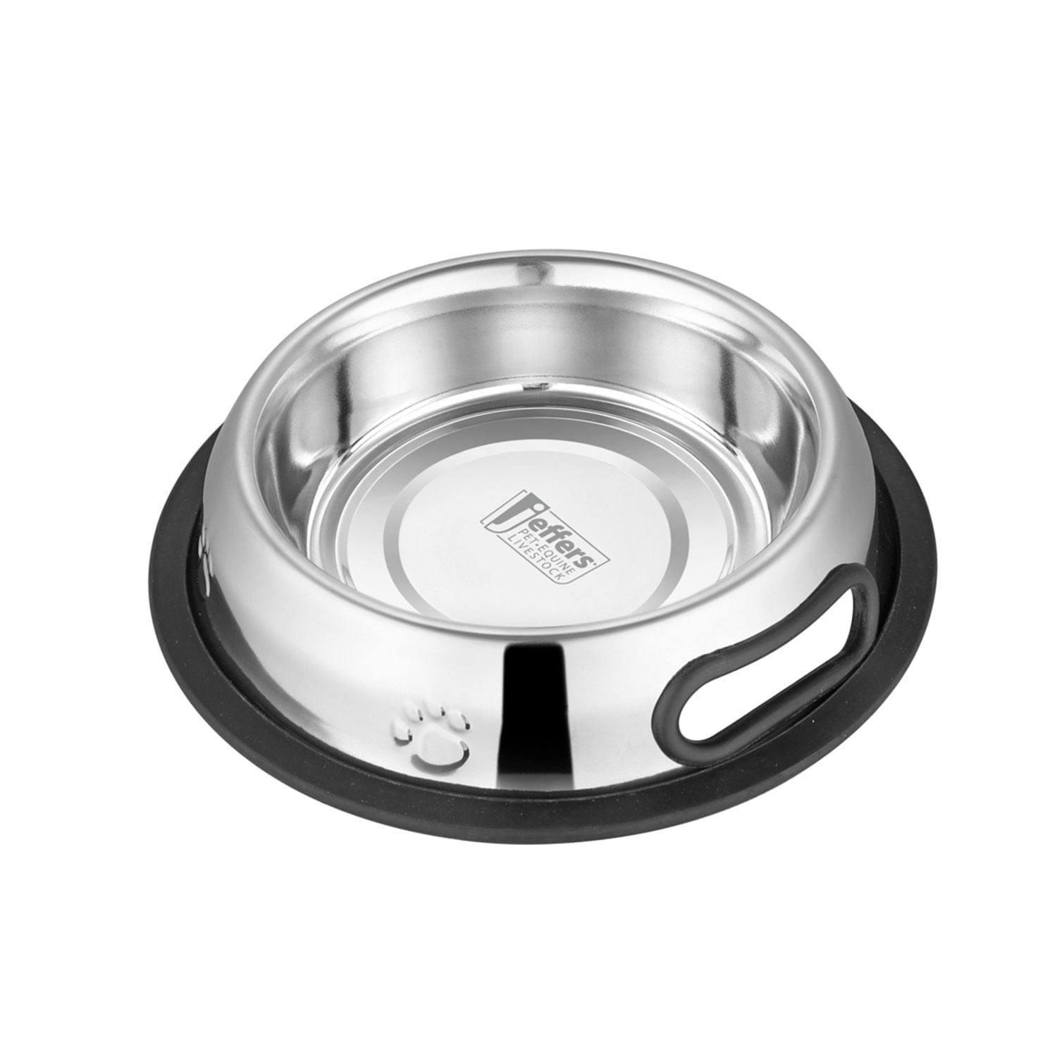 Image of Jeffers Pet Embossed No-Tip Anti-Skid Stainless Steel Pet Bowls for Dogs, Cats, Puppies, Kittens – Rubber Base, Food & Water Feeding Dish
