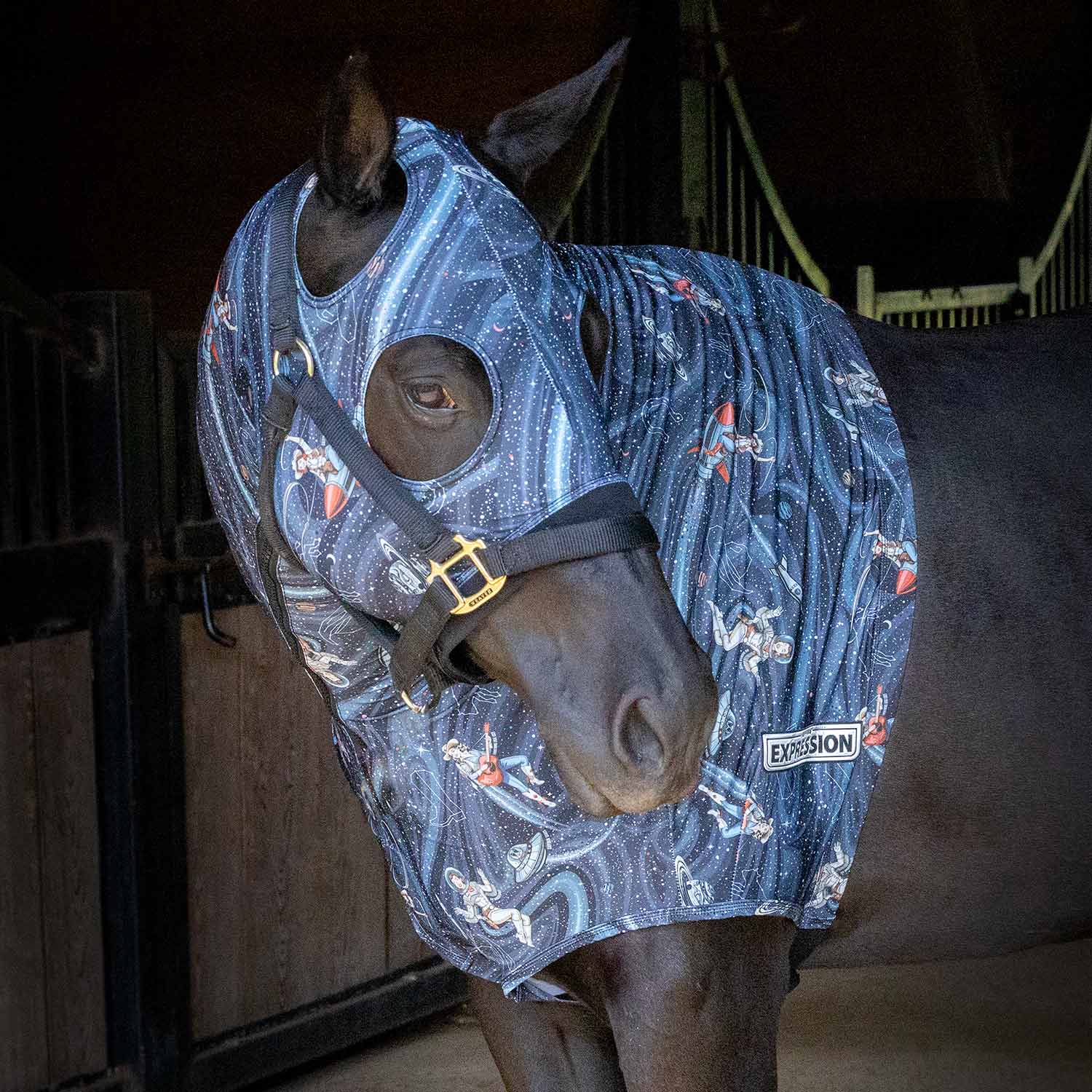 Image of Jeffers Expression Lycra Hood for Horses