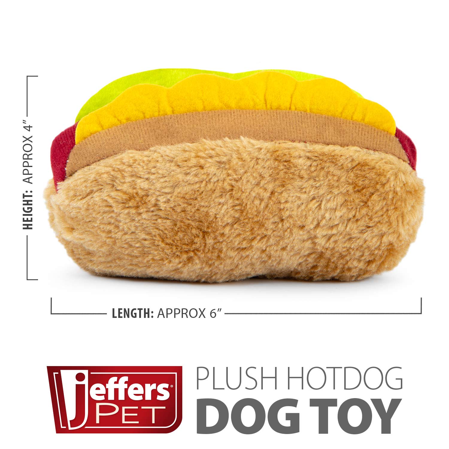 Image of Jeffers American Grill Time Plush Squeaker Dog Toys - Hamburger or Hot Dog