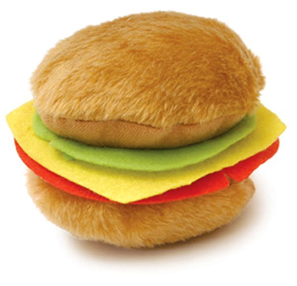 Image of Jeffers American Grill Time Plush Squeaker Dog Toys - Hamburger or Hot Dog