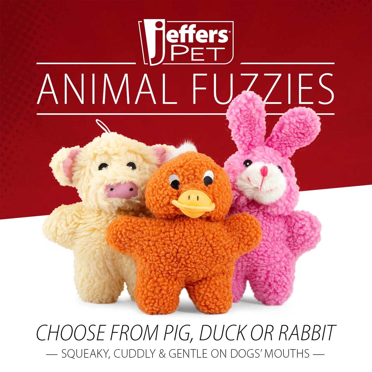 Image of Jeffers Animal Fuzzies Plush Squeaker Dog Toys