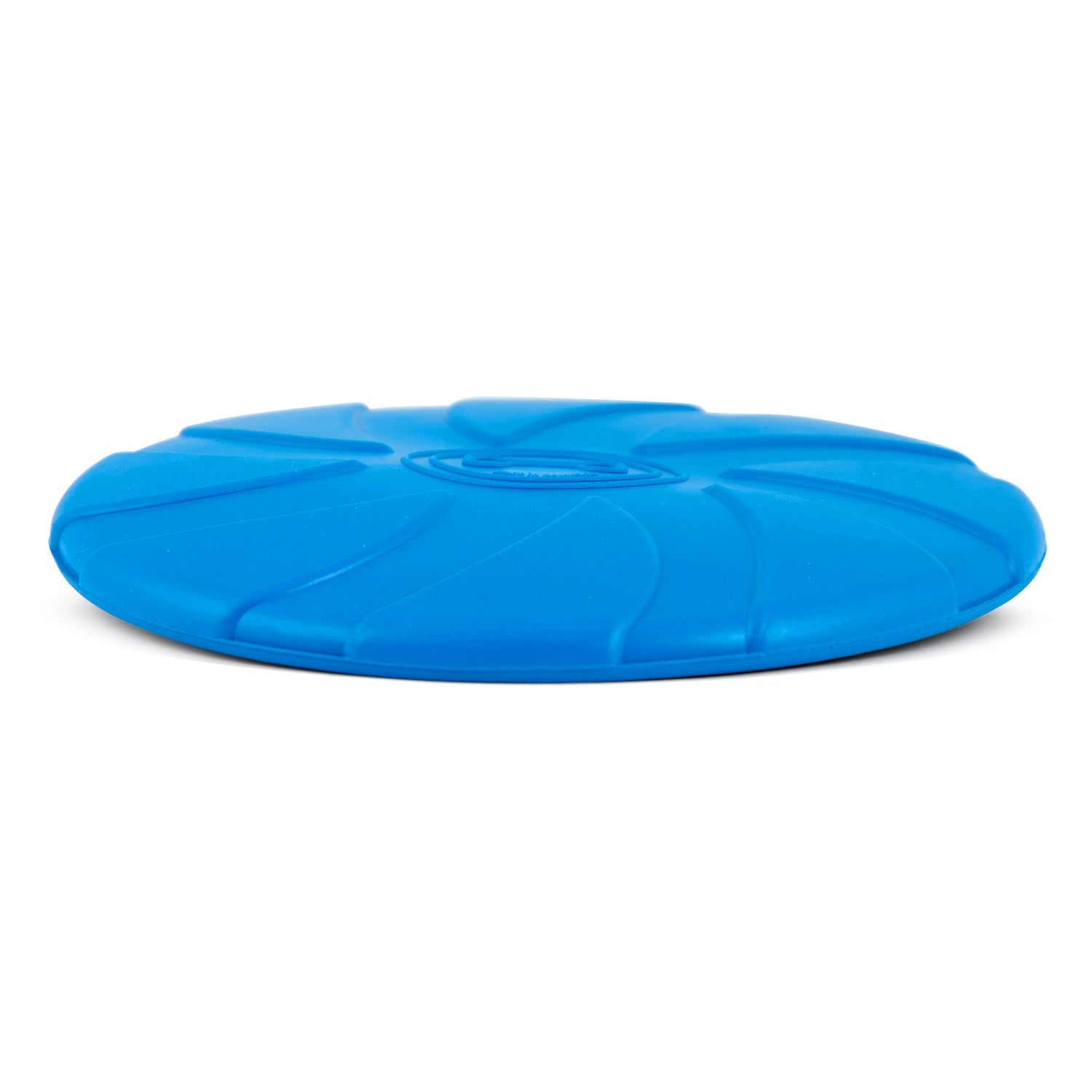 Image of Jeffers Blue Bone Stamped Frisbee Natural Rubber 8 Inch Dog Toy for Fetching & Chewing