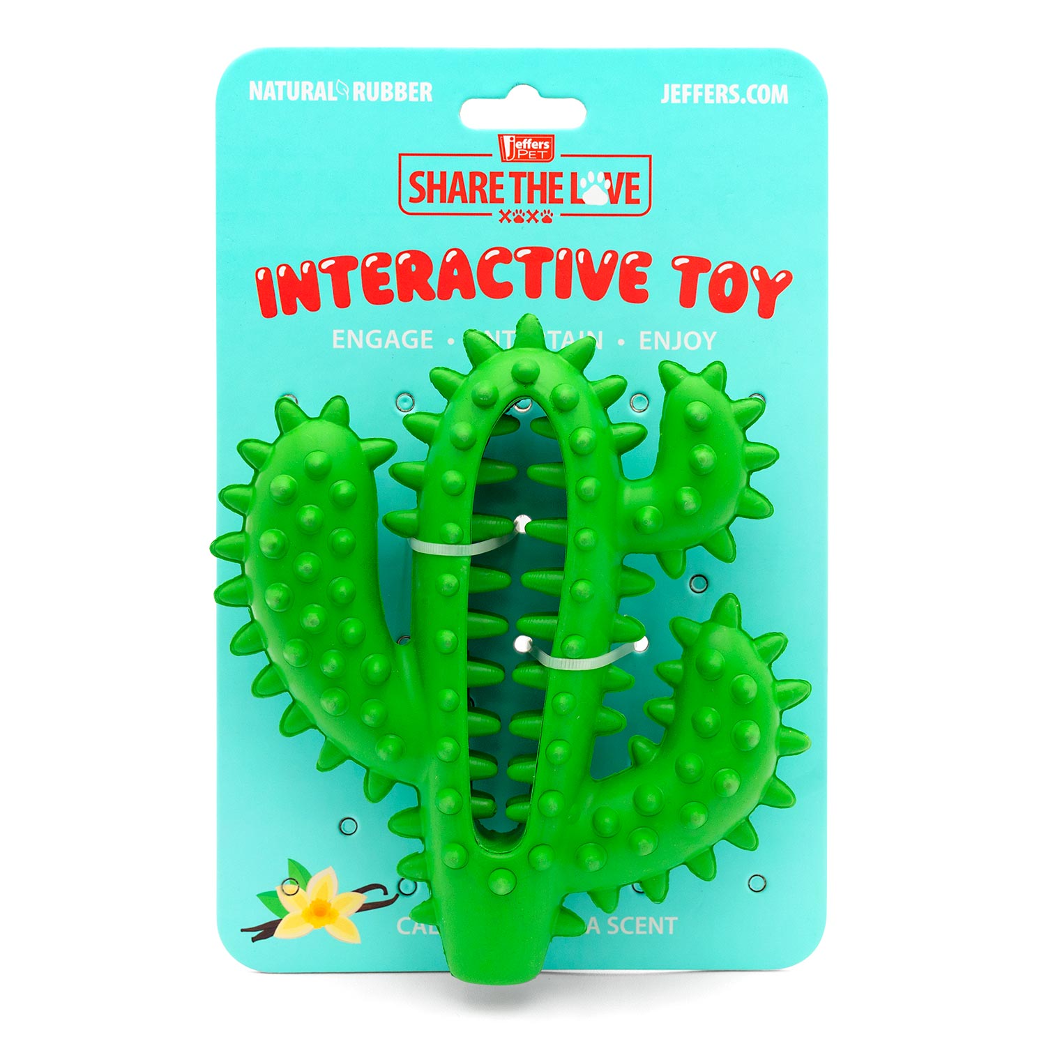 Image of Jeffers Cactus Natural Rubber Dental Chew Toy for Dogs for Healthy Chewing Habits